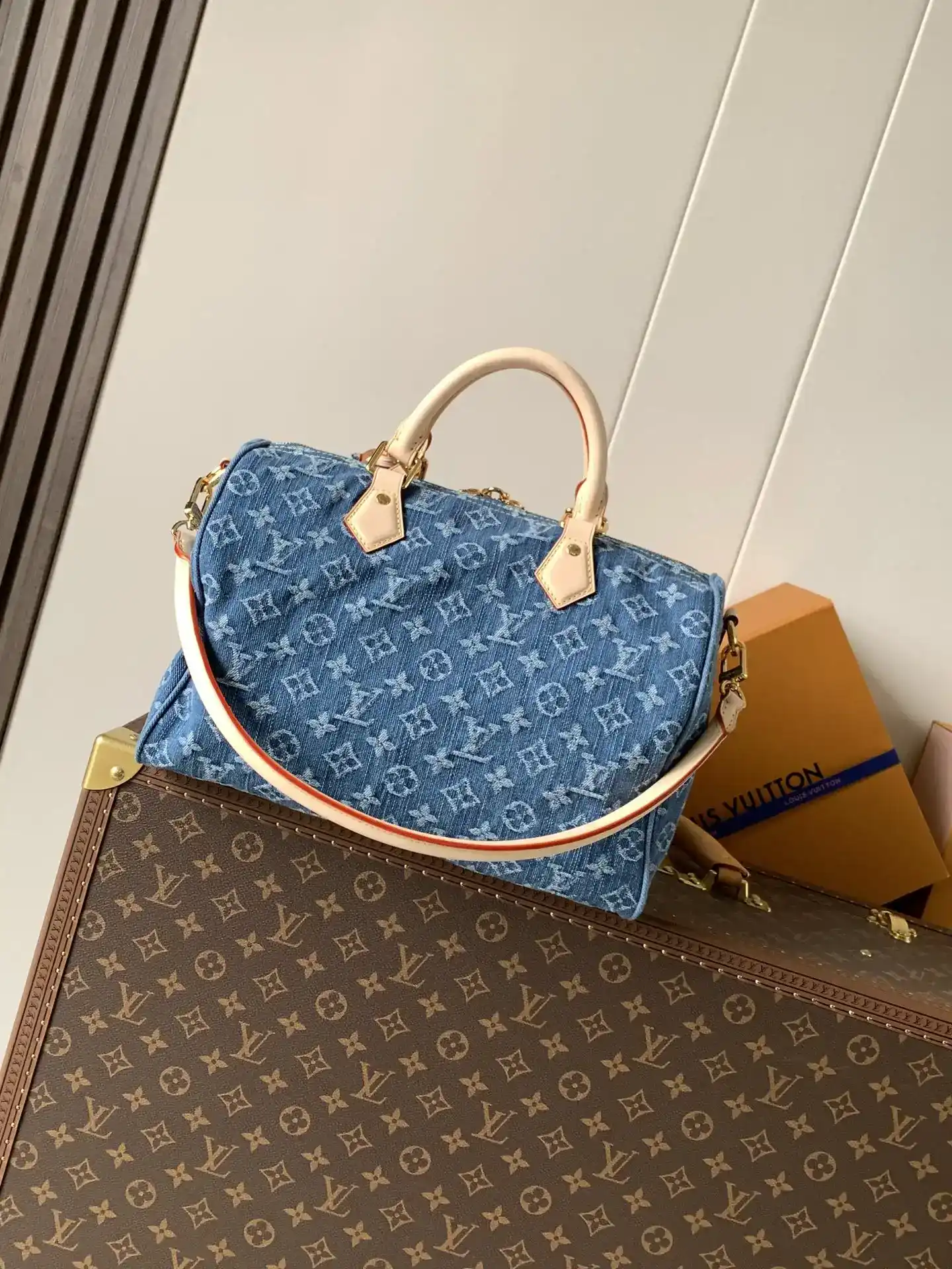 Louis Vuitton Speedy Blue Calfskin Top Handle Bag product photo from LabelPicks
