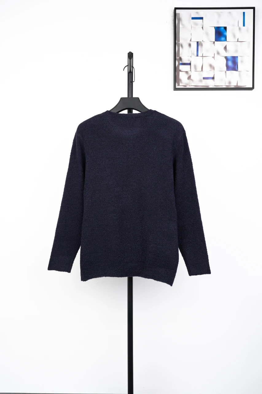Miu Miu Navy Logo Teddy Crewneck Sweater product photo from LabelPicks