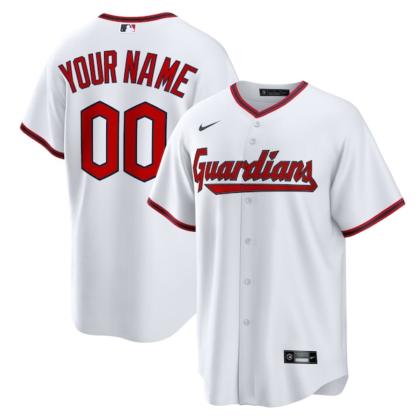 Cleveland Guardians Nike Home Custom Replica Jersey - White/Red
