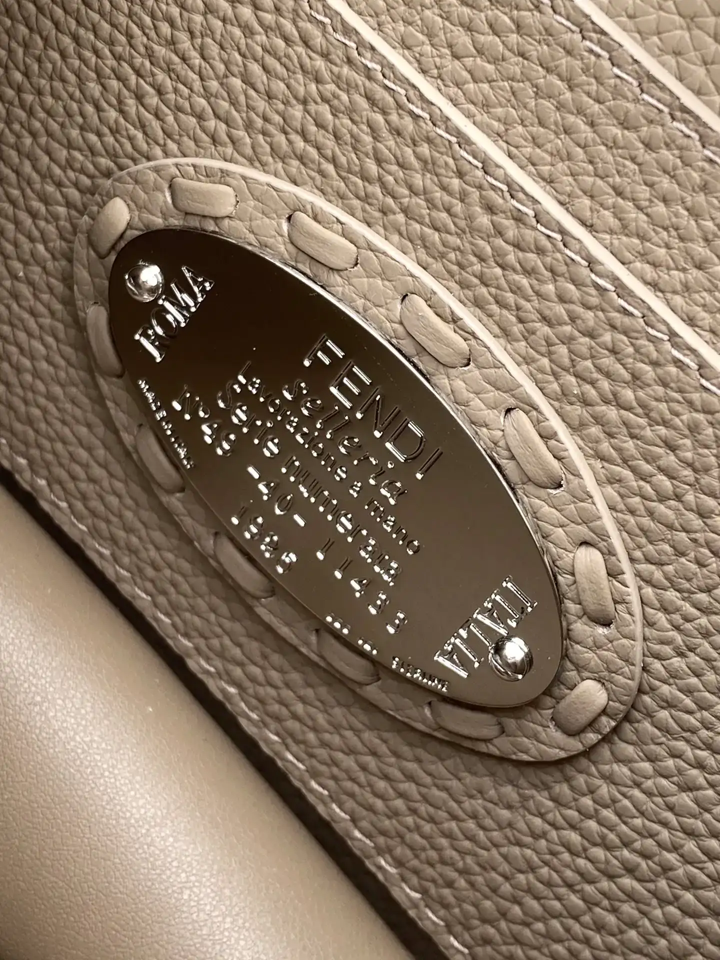 Fendi Grey Peekaboo Calfskin Top Handle Bag product photo from LabelPicks