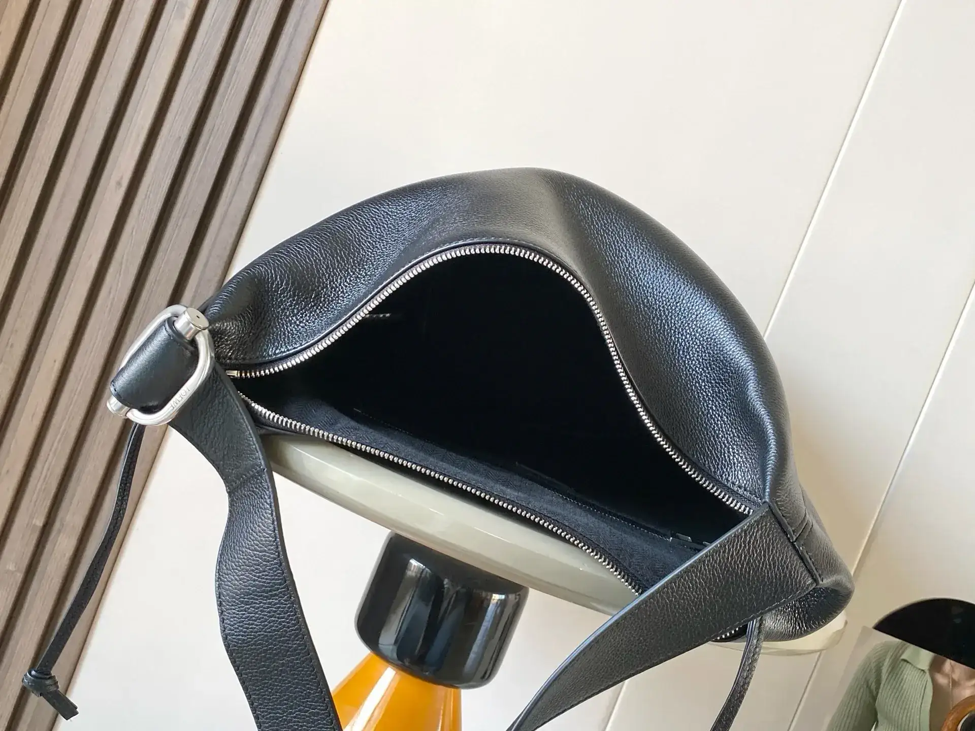 Bottega Veneta Loop Black Grained Leather Bucket Bag product photo from LabelPicks