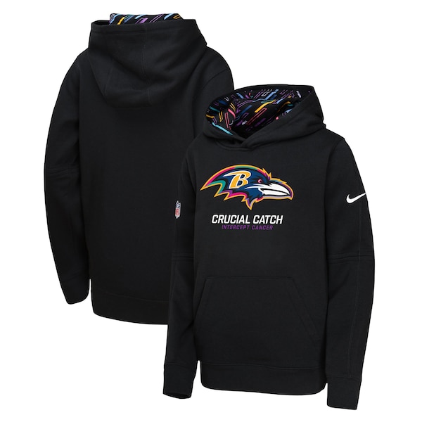 Baltimore Ravens Nike Youth 2024 NFL Crucial Catch Pullover Hoodie - Black