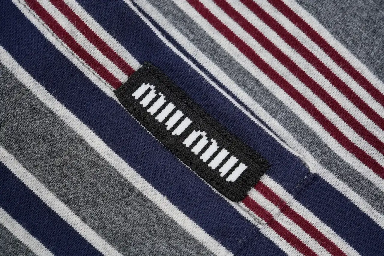 Miu Miu Purple Grey Stripe Crewneck Long Sleeve T-Shirt product photo from LabelPicks