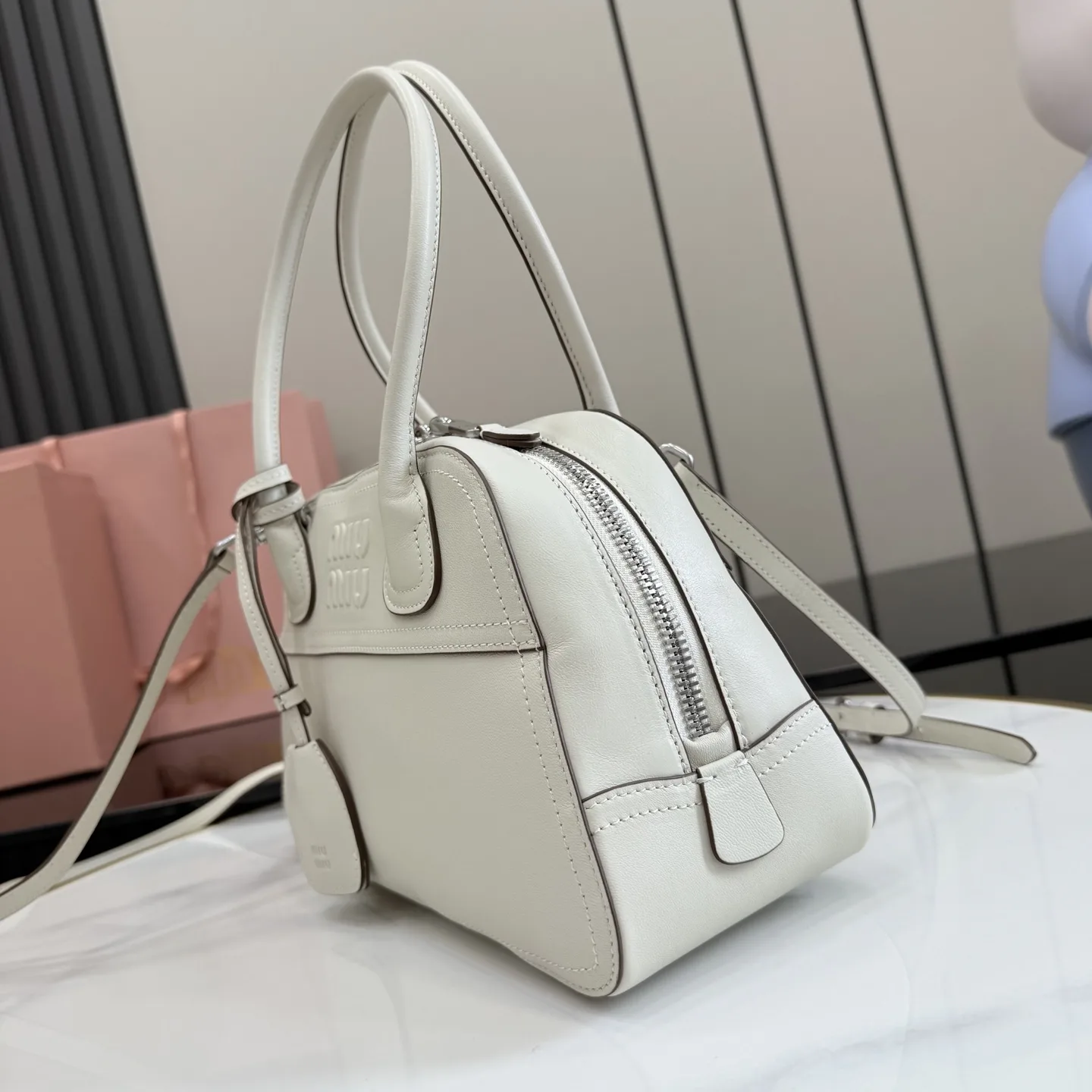 Miu Miu White Vivant Lambskin Top Handle Bag product photo from LabelPicks