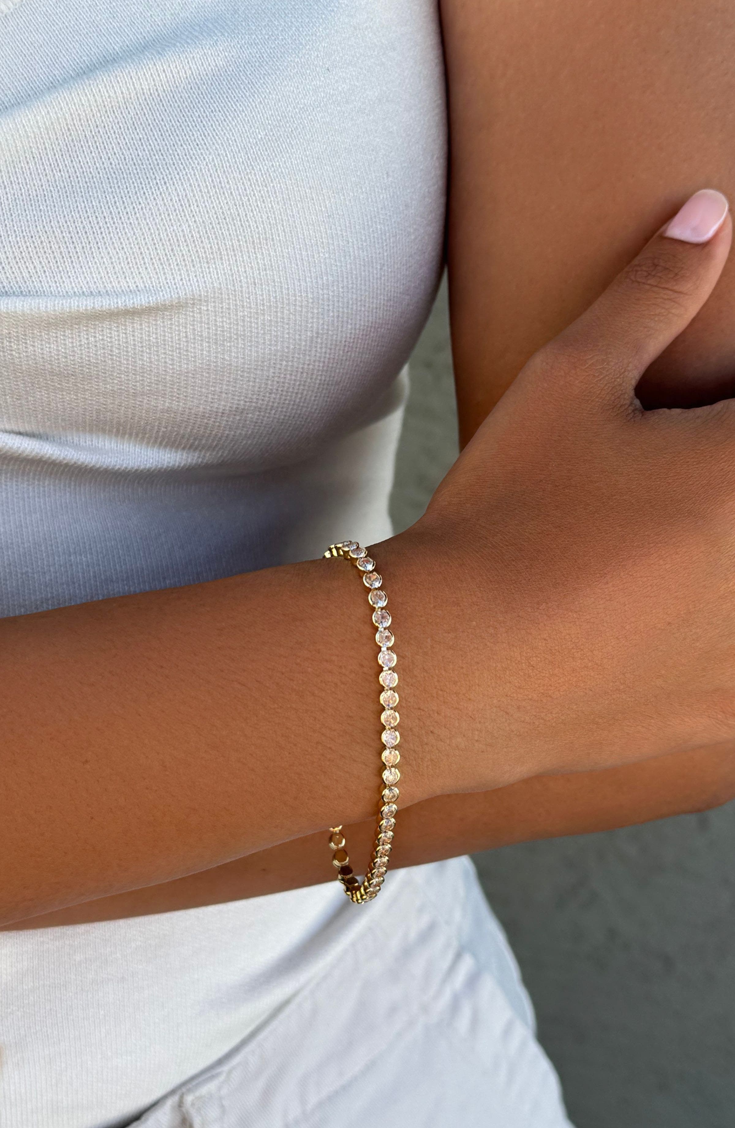 Adornia Crystal Tennis Bracelet & Necklace Set