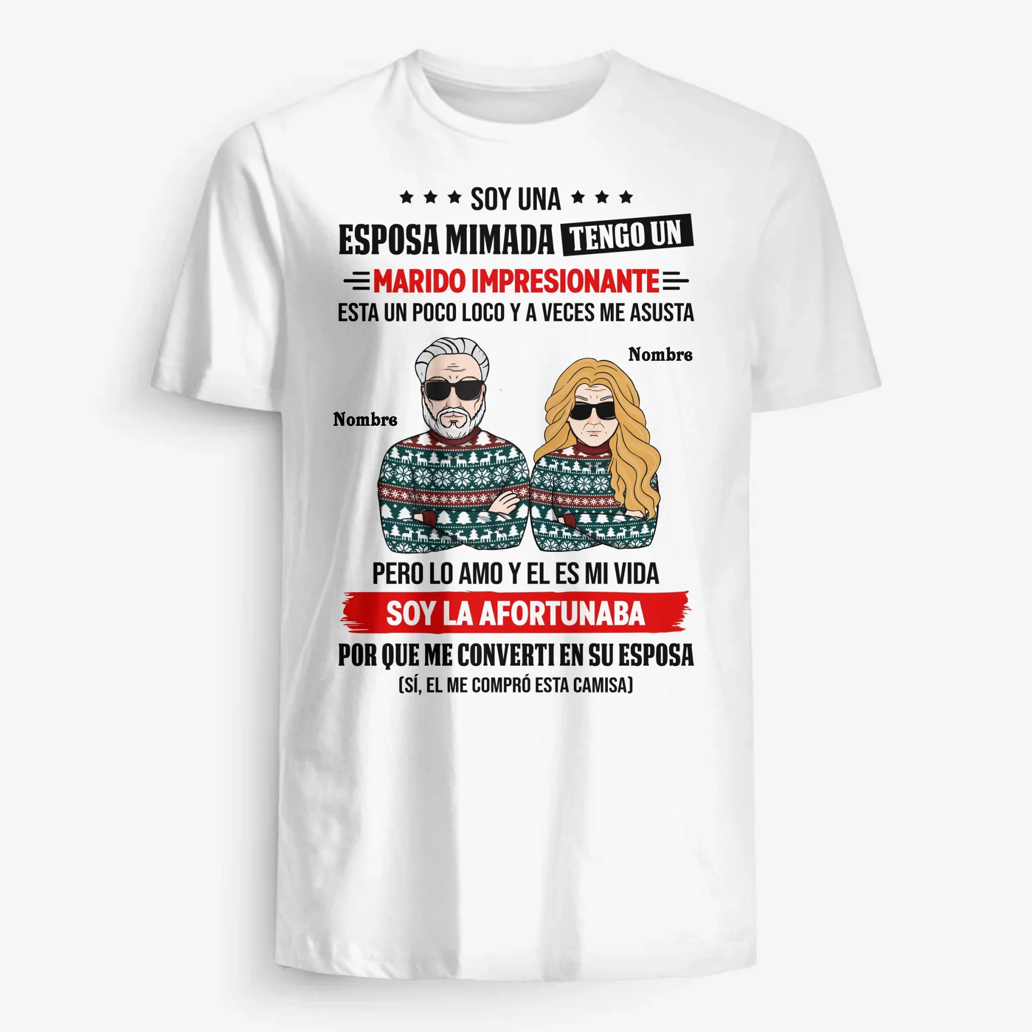 Personalizar Camisetas Para Esposo/Esposa | Personalizado Regalos Para Esposo/Esposa | Soy una  esposa mimada