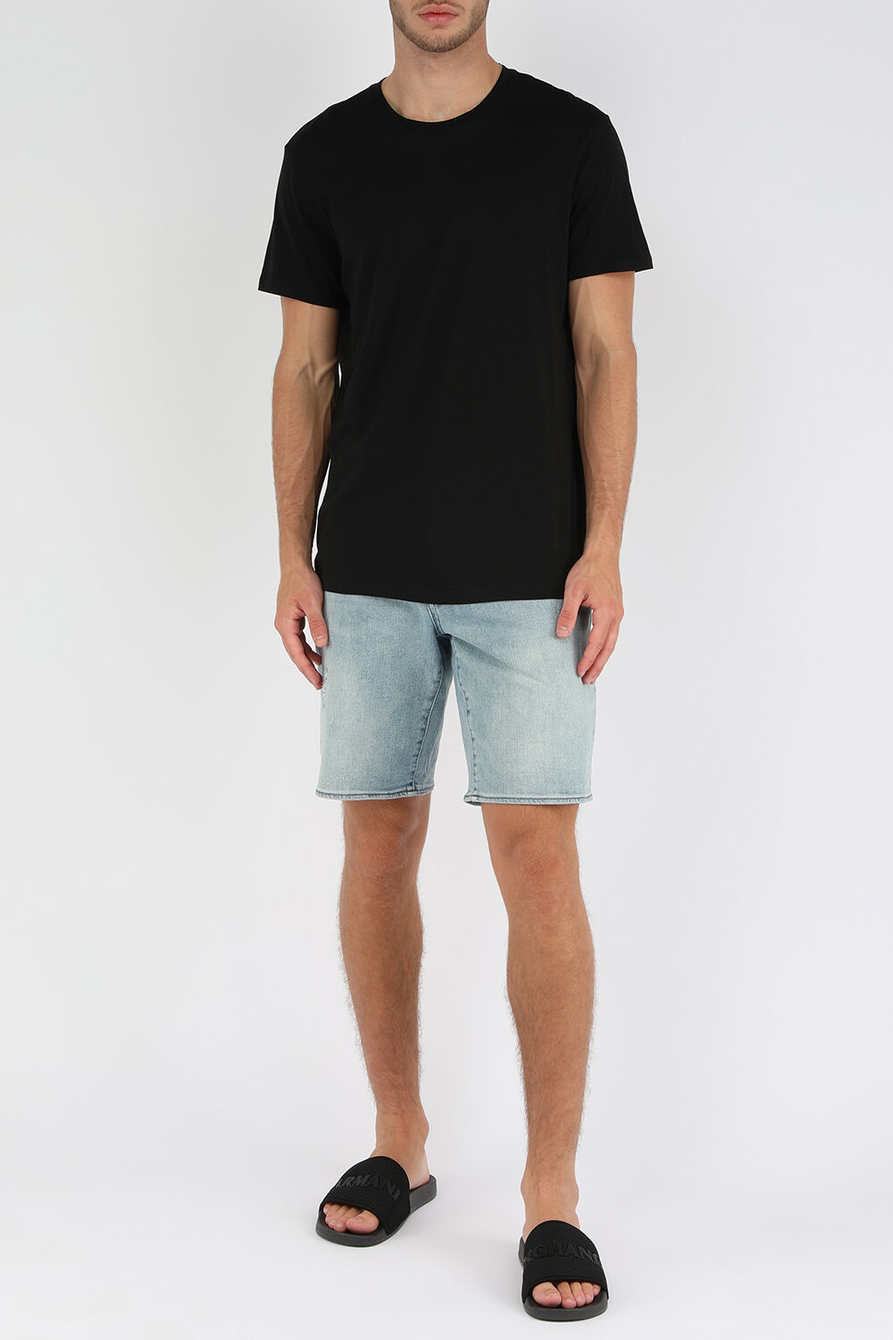 ARMANI EXCHANGE חולצת טי צווארון עגול מכותנת פימה