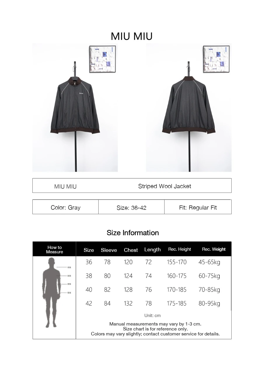 Miu Miu Dark Grey Striped Wool Jacket product photo from LabelPicks