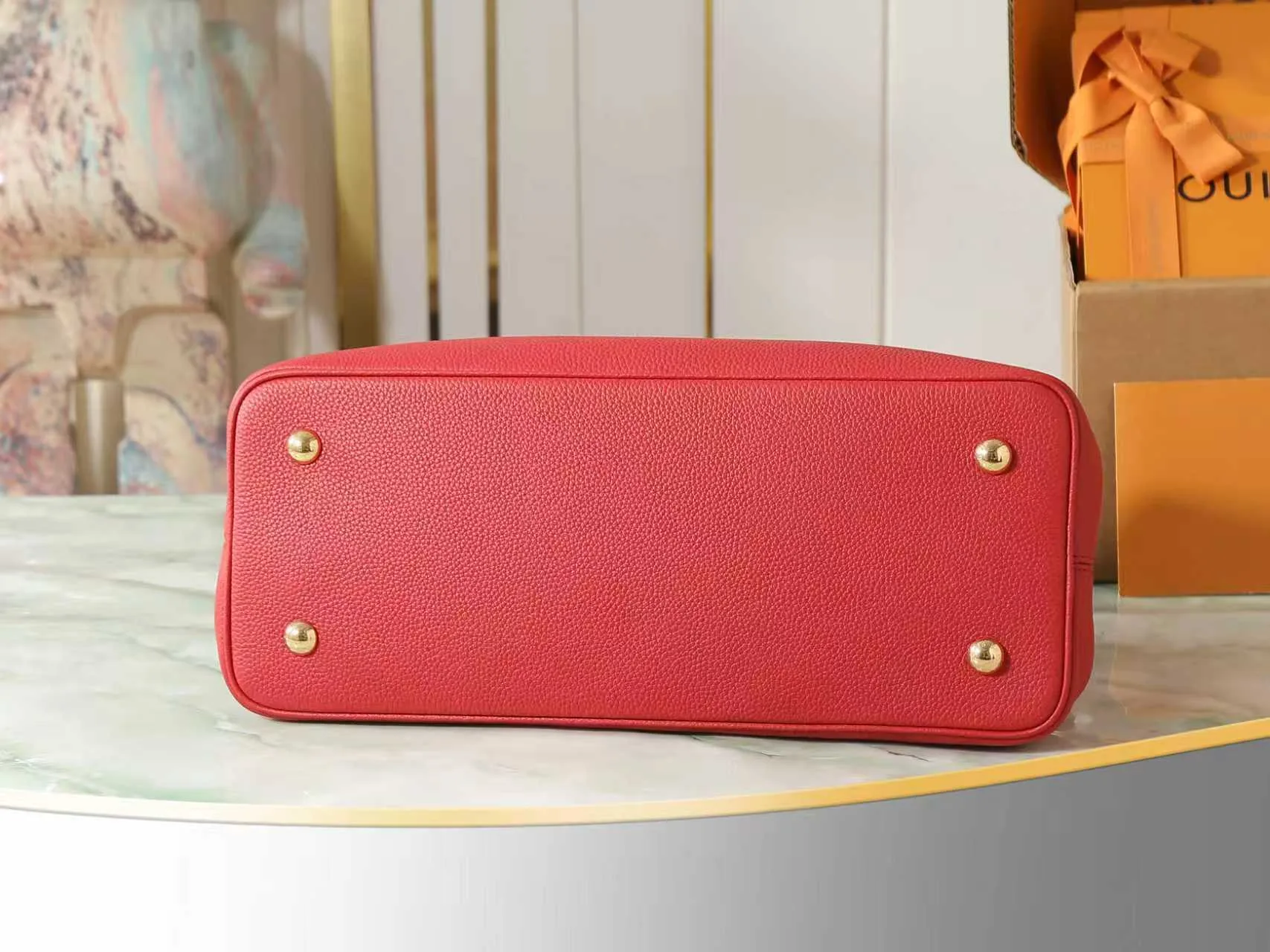 Louis Vuitton Red Capucines Calfskin Top Handle Bag product photo from LabelPicks
