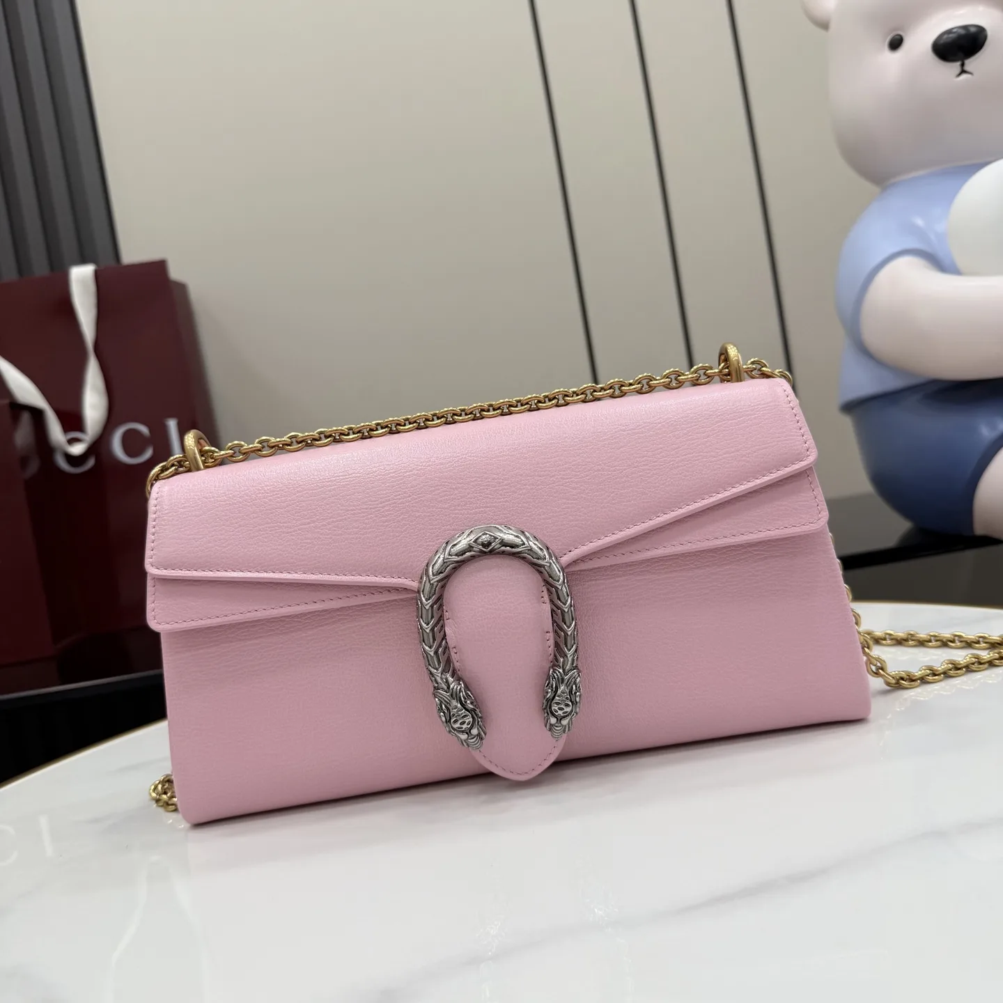Gucci Dionysus Pink Grained Leather Shoulder Bag product photo from LabelPicks