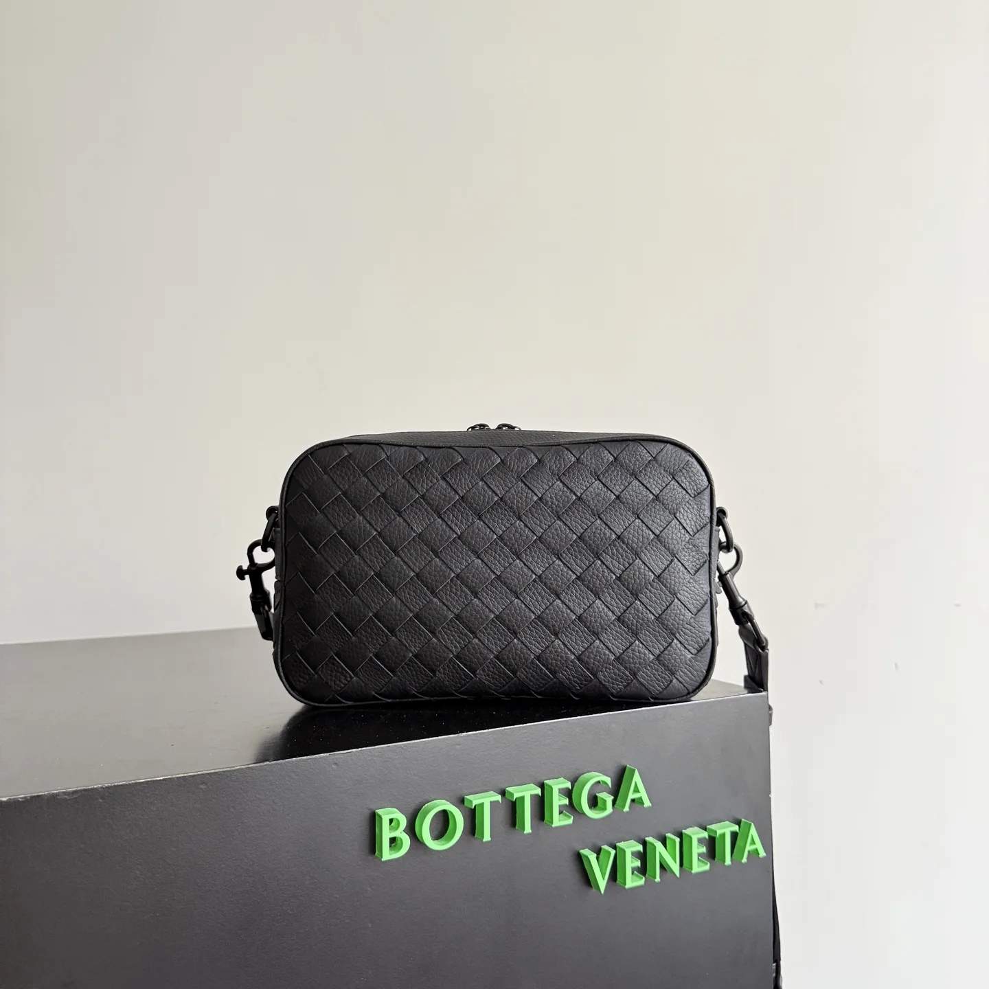 Bottega Veneta Black Intrecciato Woven Leather Crossbody Bag product photo from LabelPicks