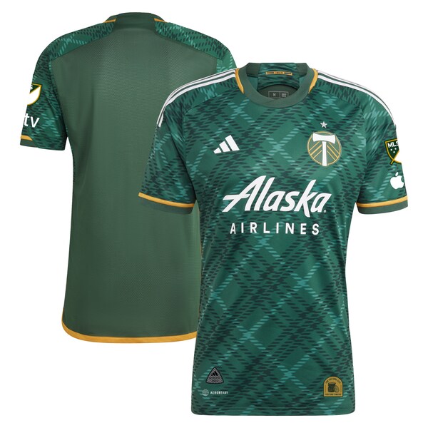 Portland Timbers adidas 2024 Portland Plaid Kit Authentic Jersey - Green