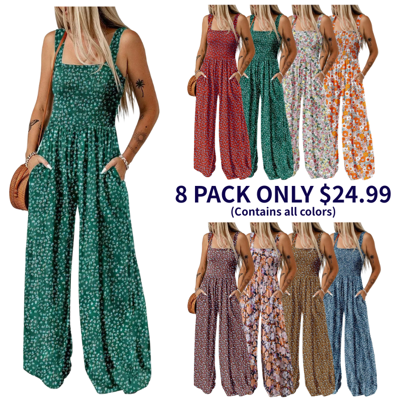 🔥Today's Specials-All Colors Just 24.99🎉- Women's Pocketed Wide Leg Jumpsuit