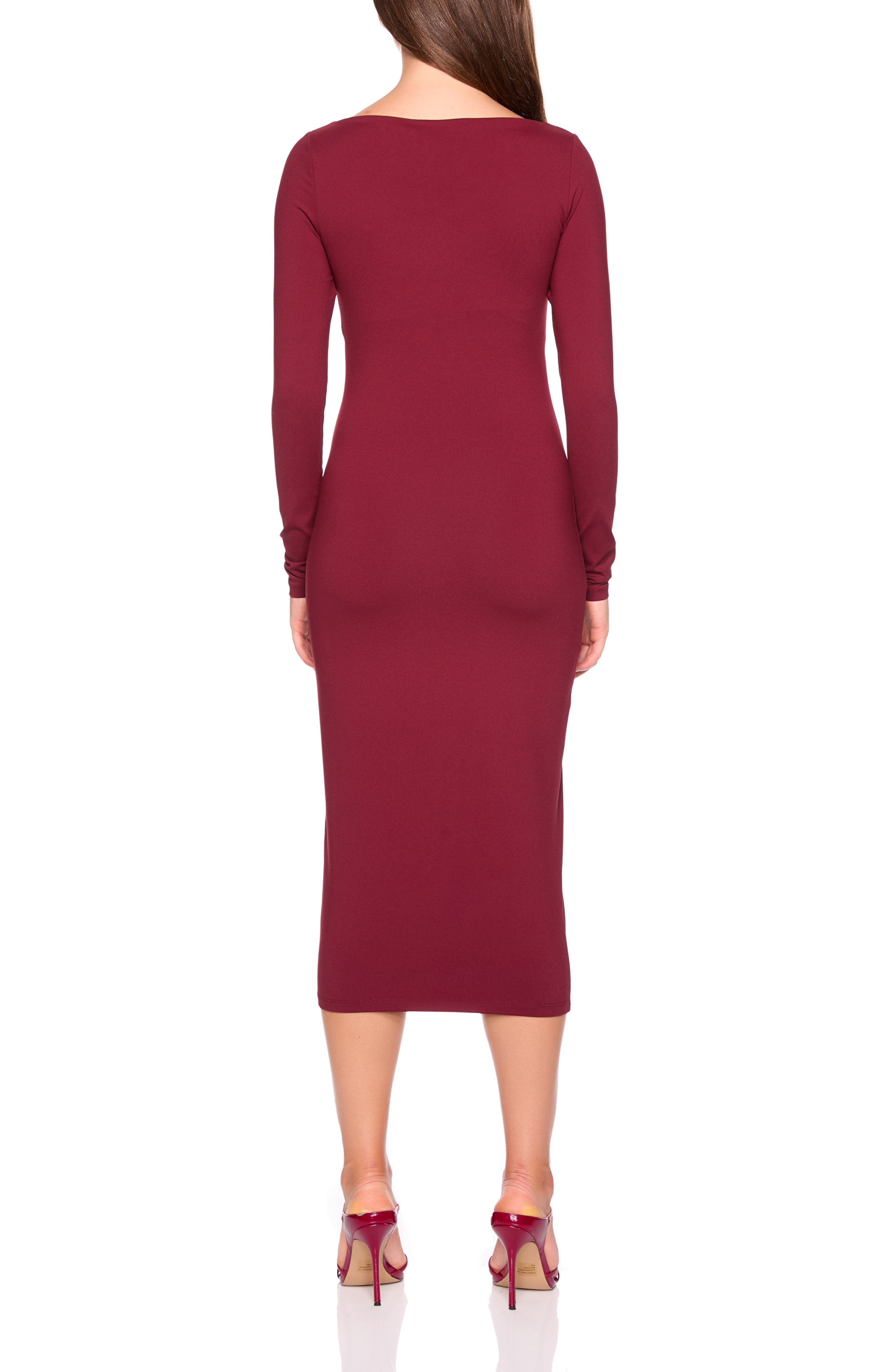 Susana Monaco Scoop Long Sleeve Midi Dress