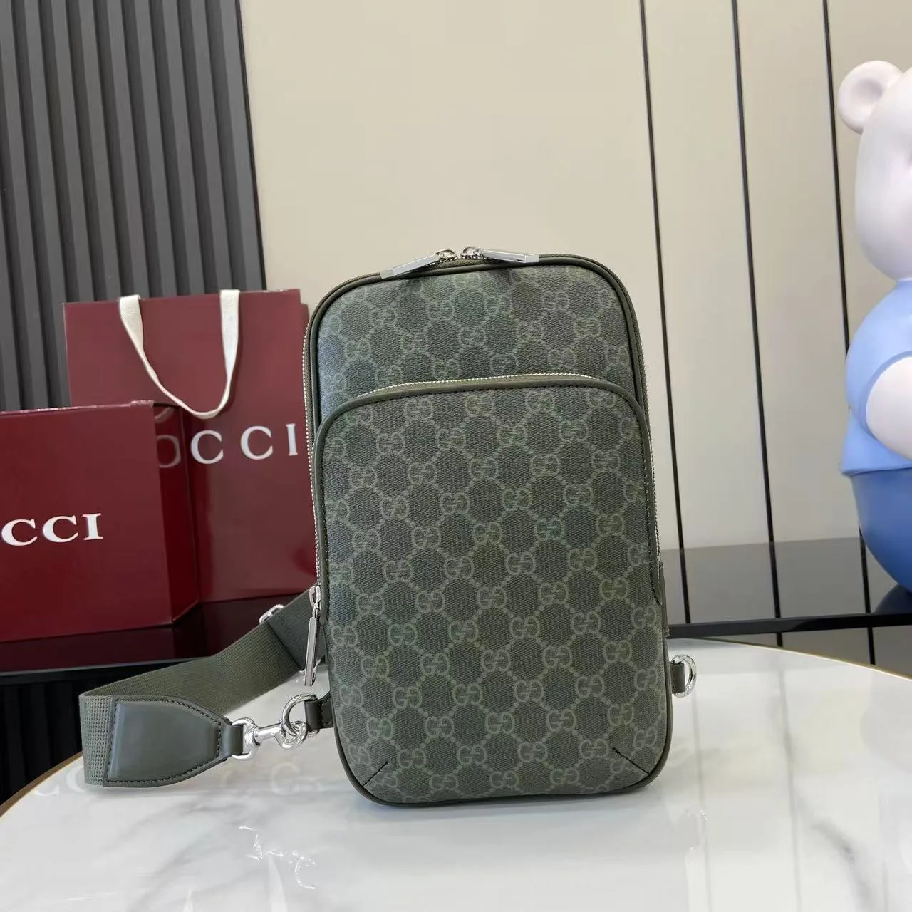 Gucci Canvas and Leather Crossbody Bag product photo from LabelPicks