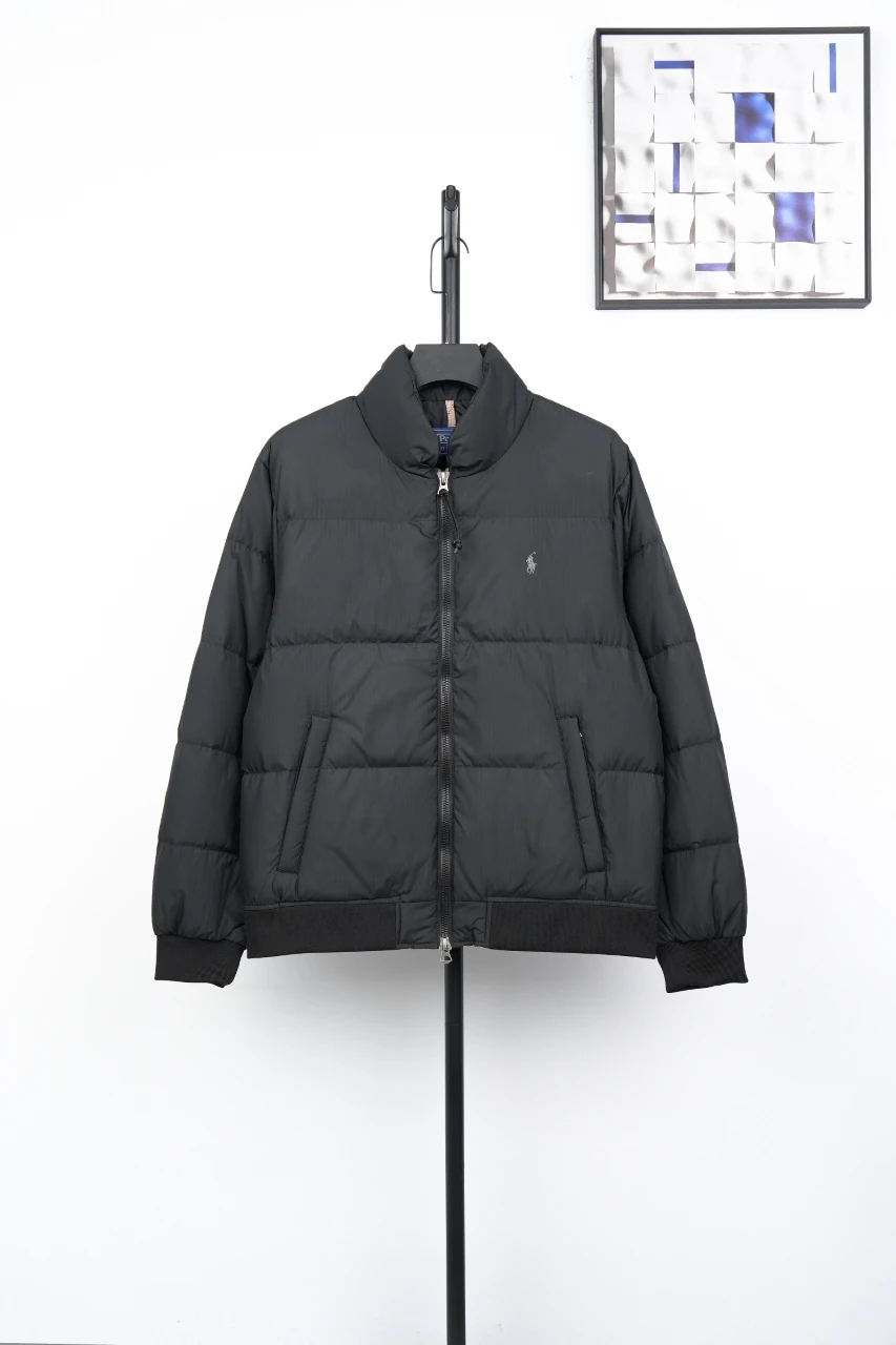 Ralph Lauren Black Grey Pony Embroidered Quilted Down Jacket product photo from LabelPicks