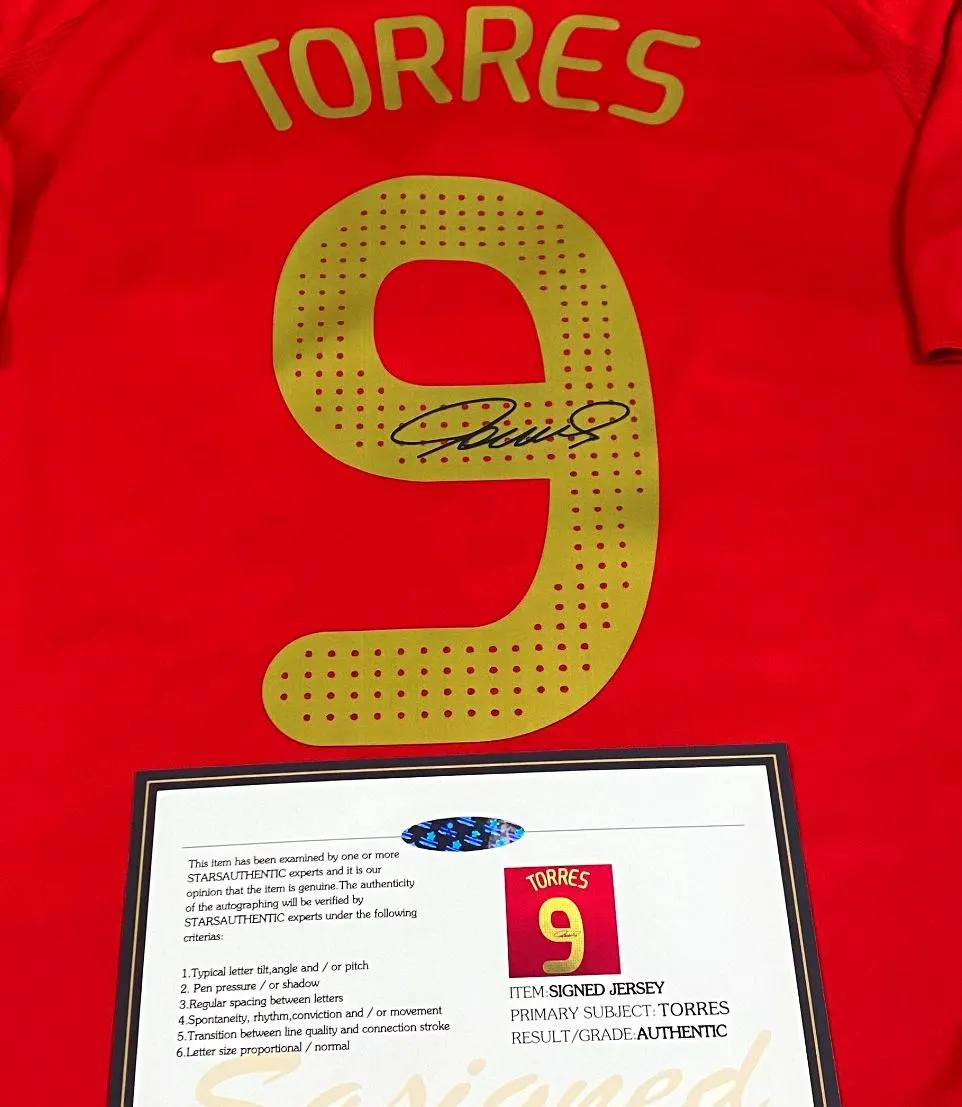 Fernando Torres SIGNED Spain Final 07/08 Home Jersey/Shirt - COA - 2008