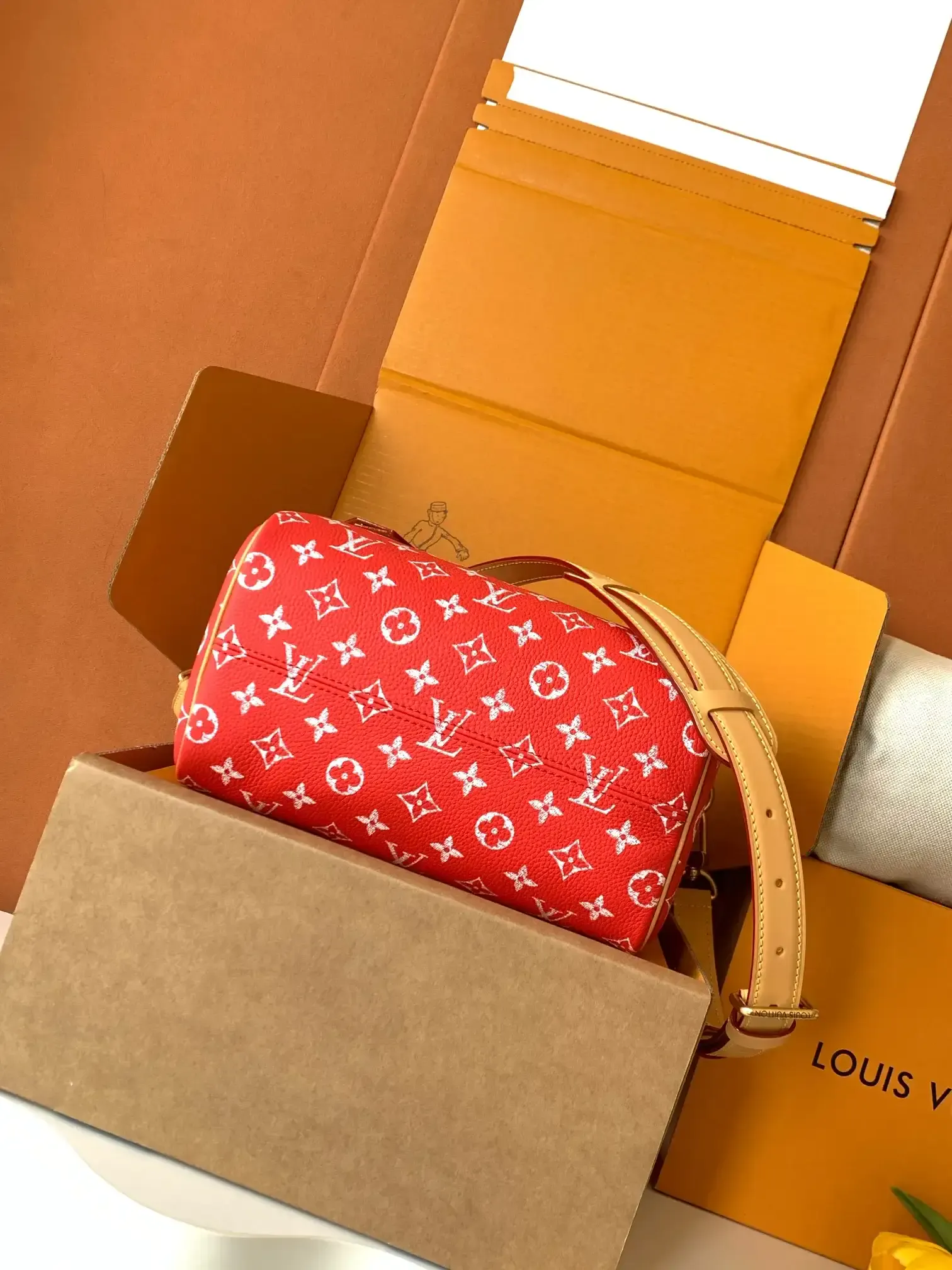 Louis Vuitton Red Calfskin Top Handle Bag product photo from LabelPicks