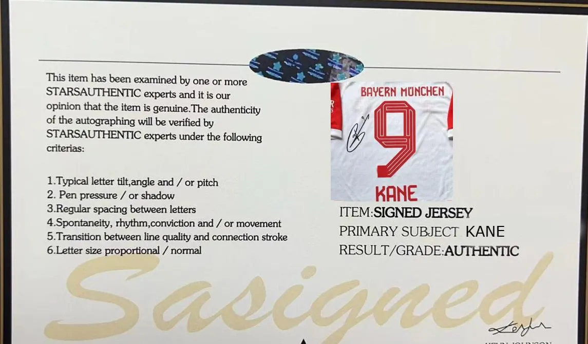 Harry Kane SIGNED Bayern Munich 23/24 Debut Home Jersey/Shirt - COA - 2023
