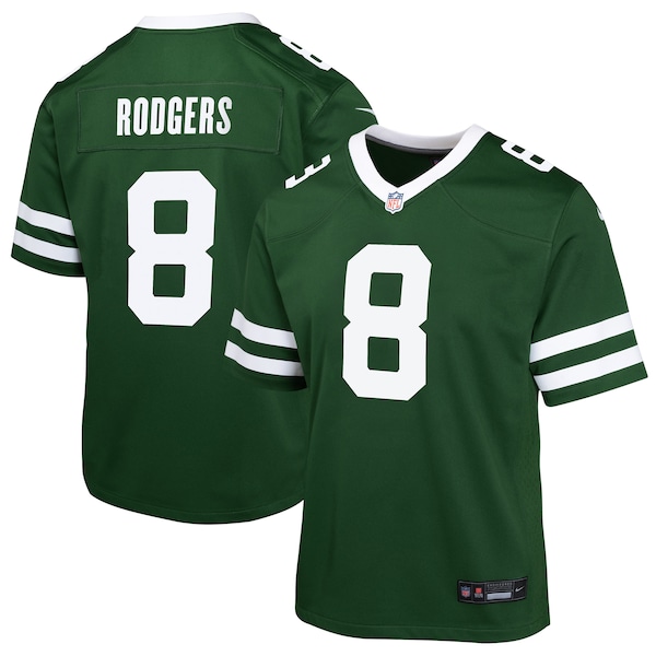 Aaron Rodgers New York Jets Nike Youth Game Jersey - Gotham Green/Black/White