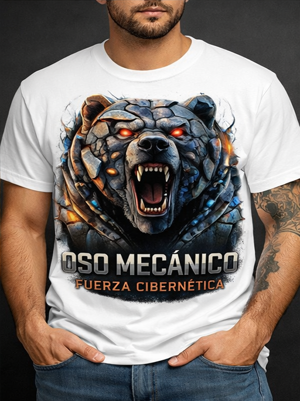Remera Oso Mecánico | Streetwear Cyber Unisex