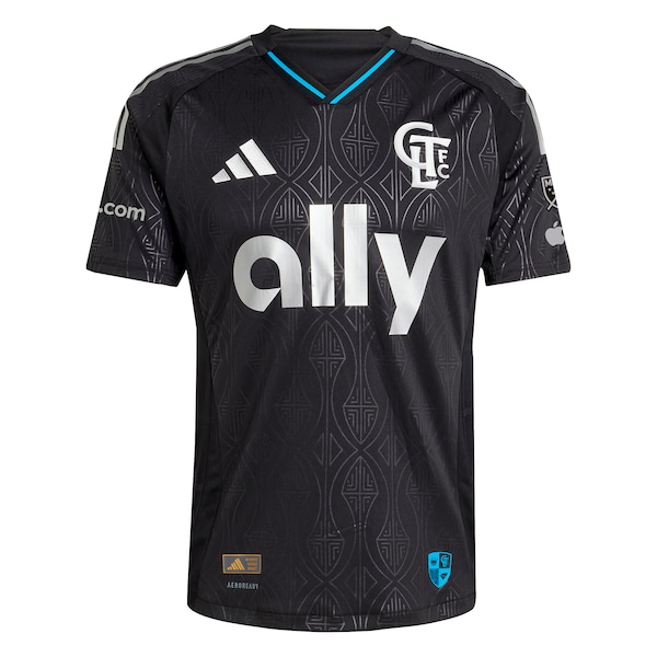 Charlotte FC adidas 2025 Fortress Kit Authentic Custom Jersey - Black