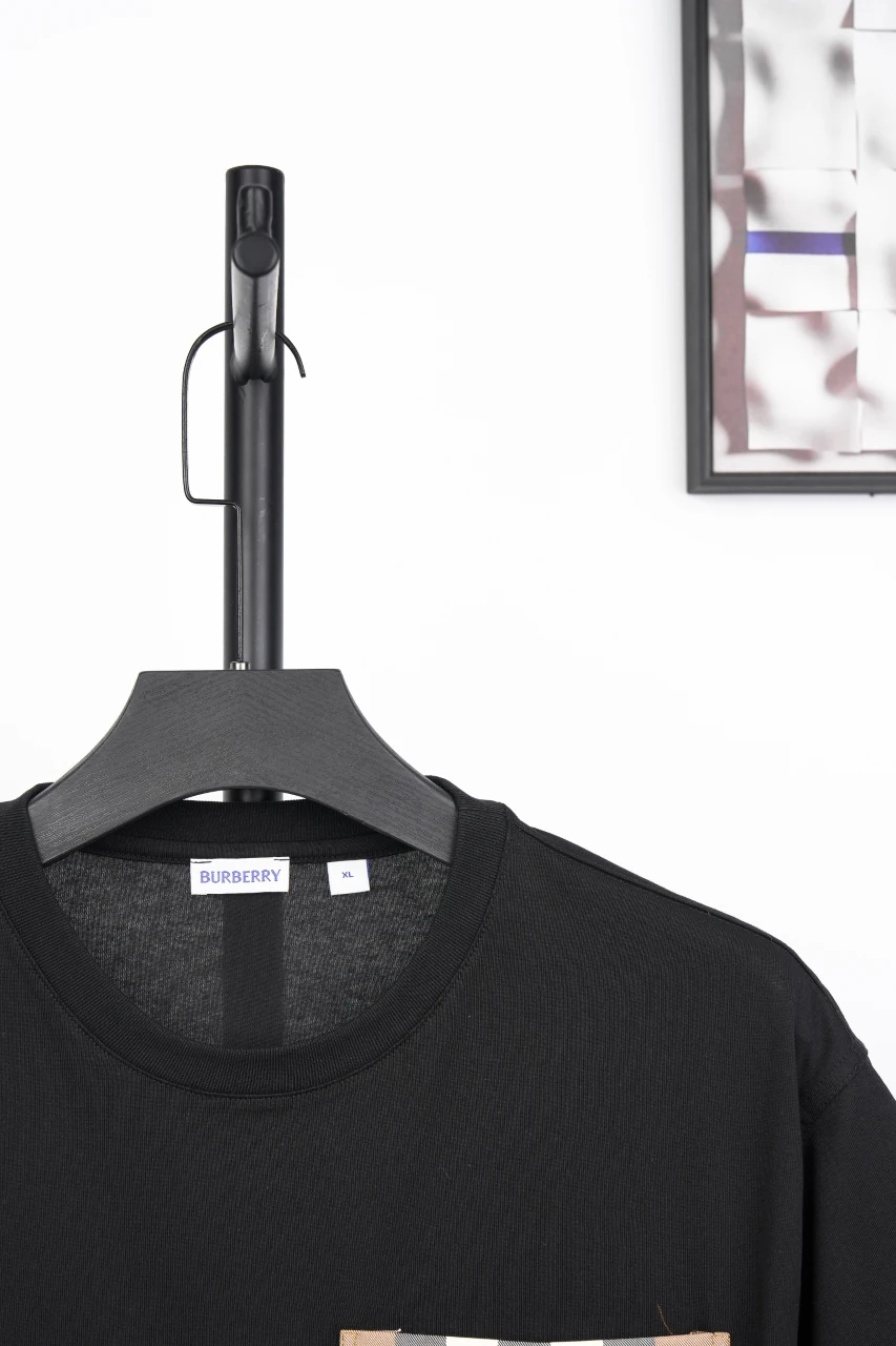 Burberry Black Large Check Pocket Crewneck T-Shirt product photo from LabelPicks