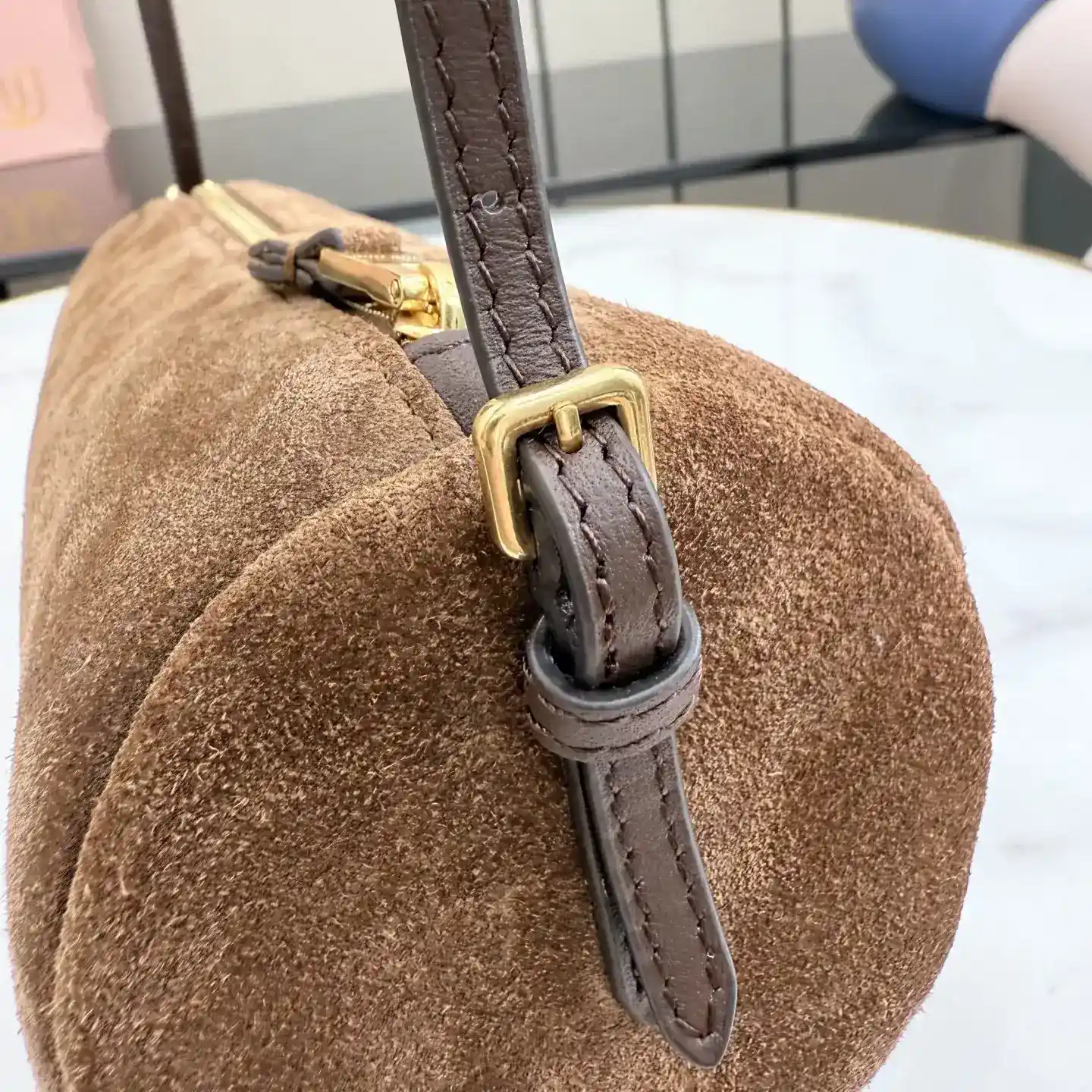 Miu Miu Suede Leather Top Handle Bag product photo from LabelPicks