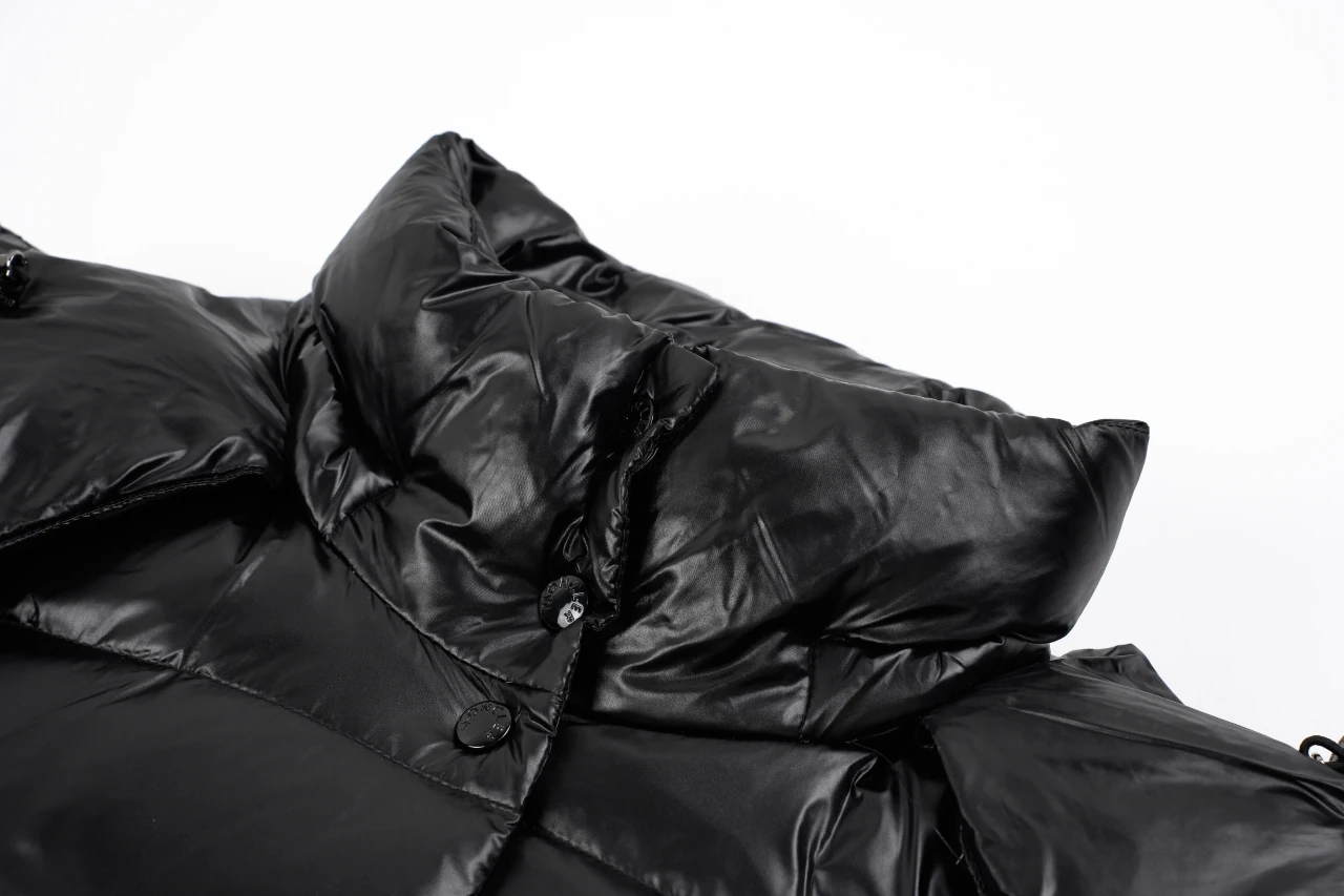 Moncler Black Glossy Maya Long Down Coat product photo from LabelPicks