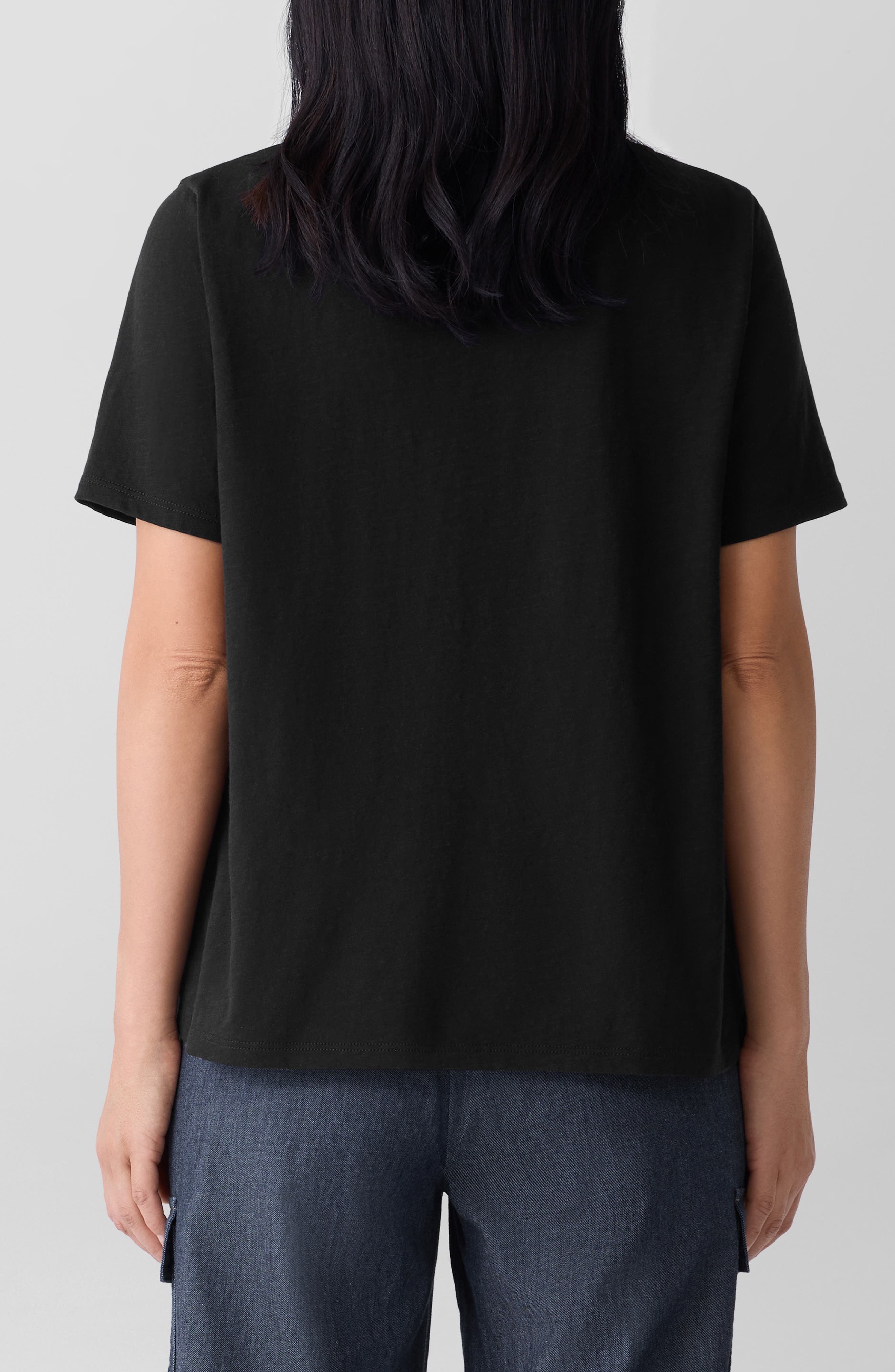 Eileen Fisher Crewneck Pocket Organic Cotton T-Shirt