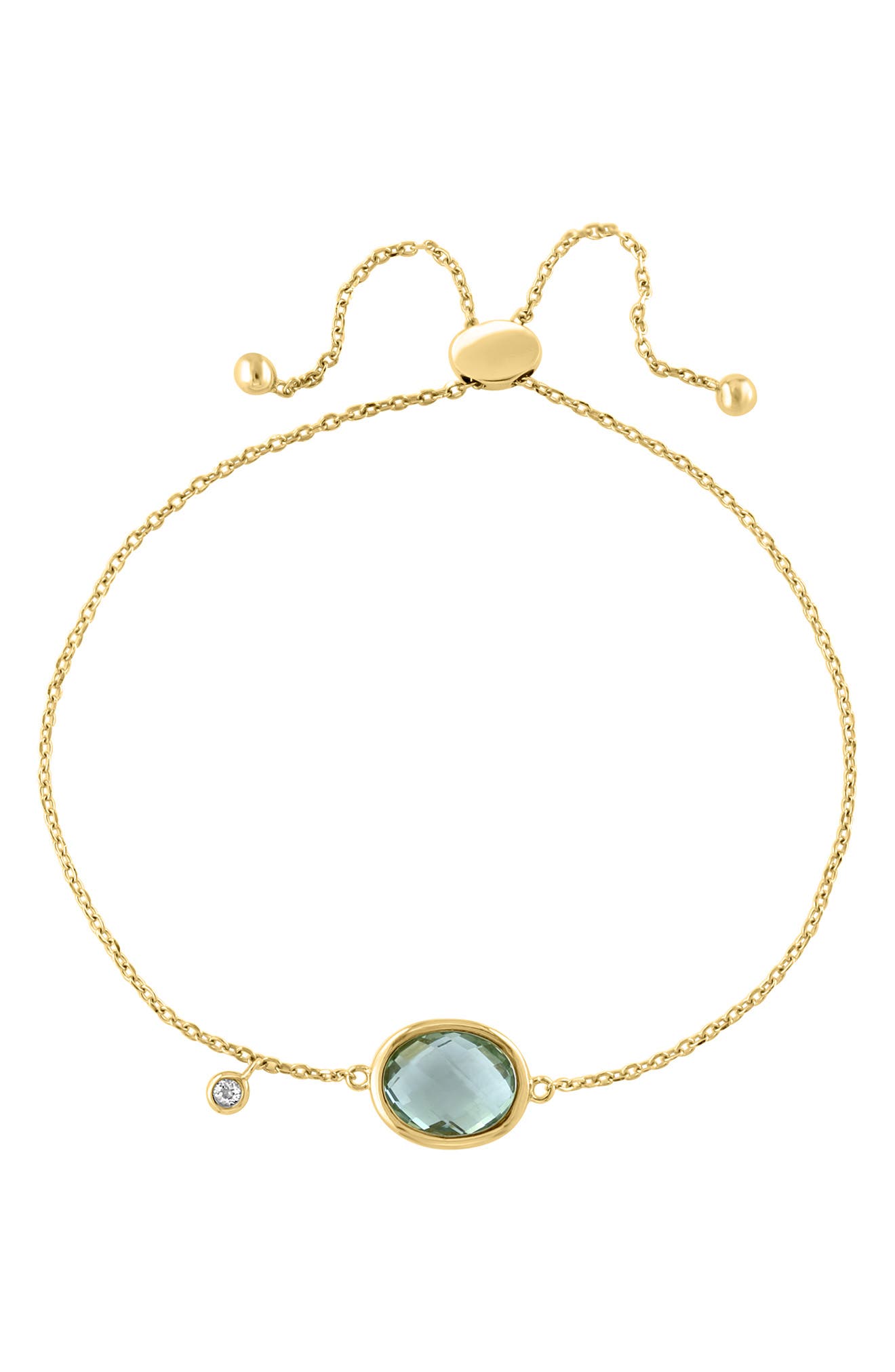 EFFY Green Amethyst & White Topaz Slider Bracelet