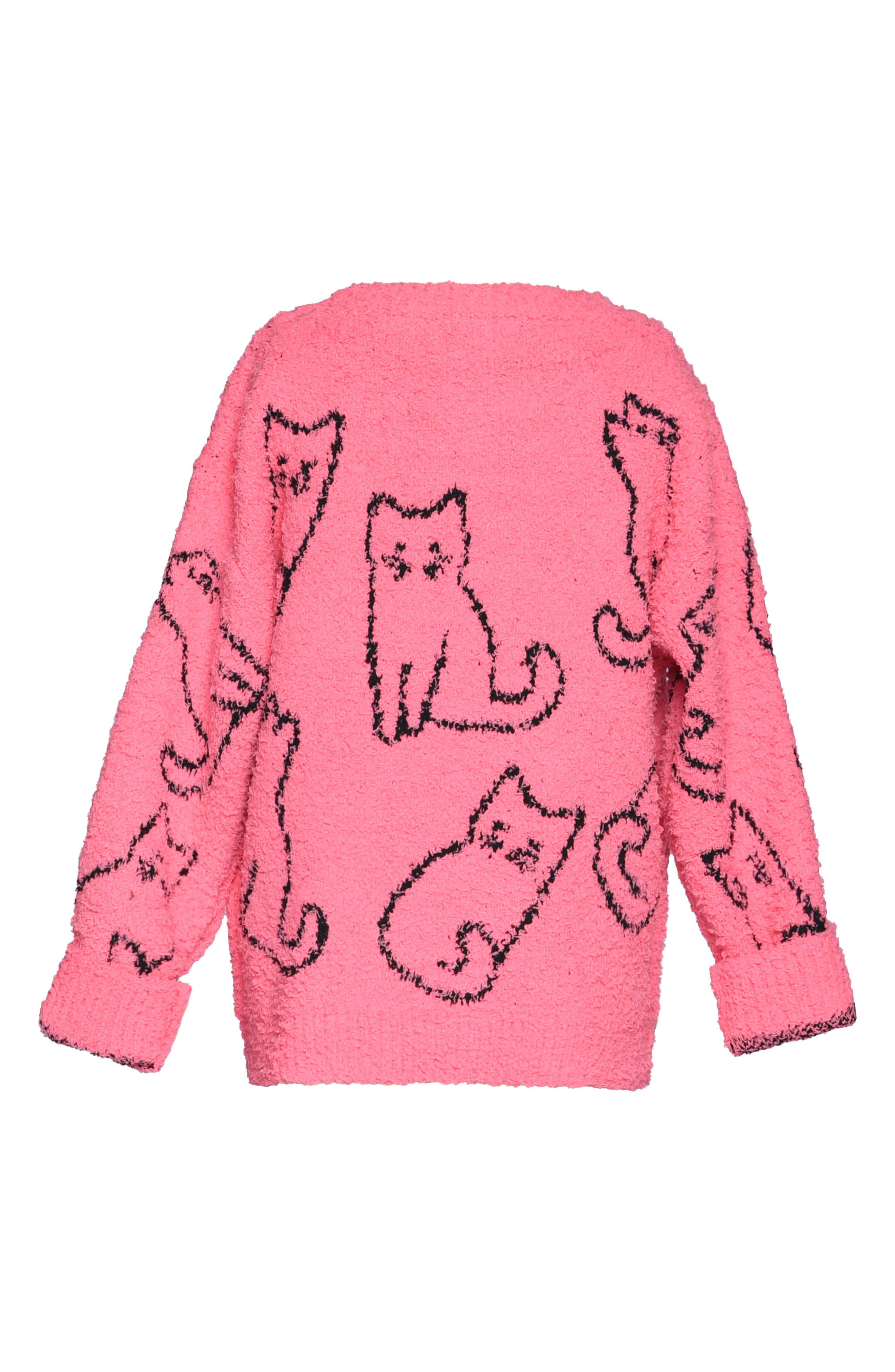 Truly Me Kids' Textured Cat Sweater