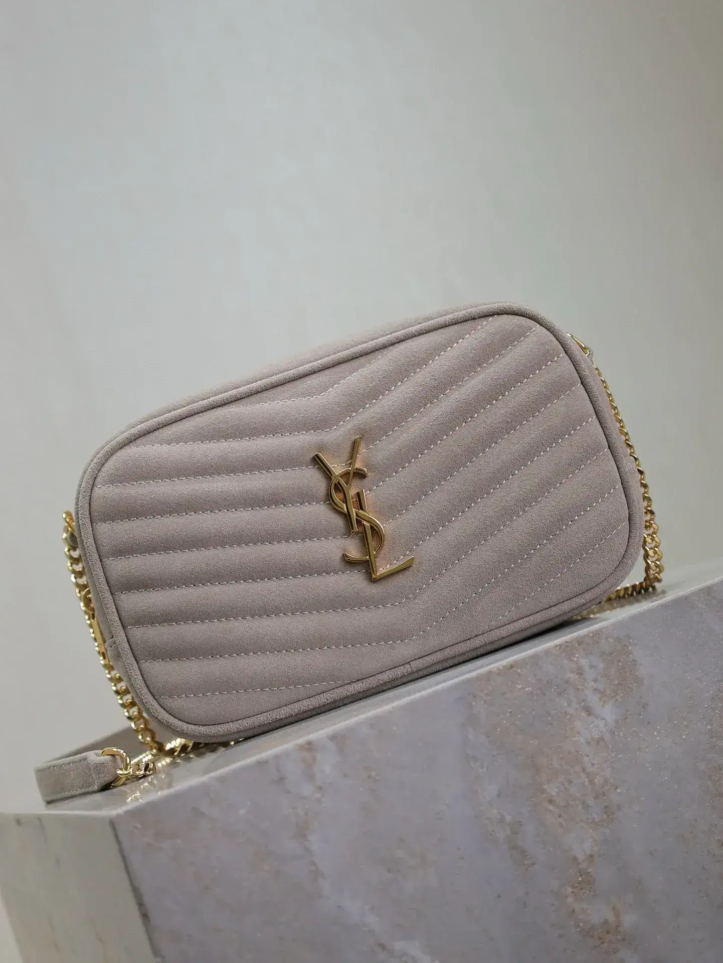 Saint Laurent Grey Suede Leather Crossbody Bag product photo from LabelPicks