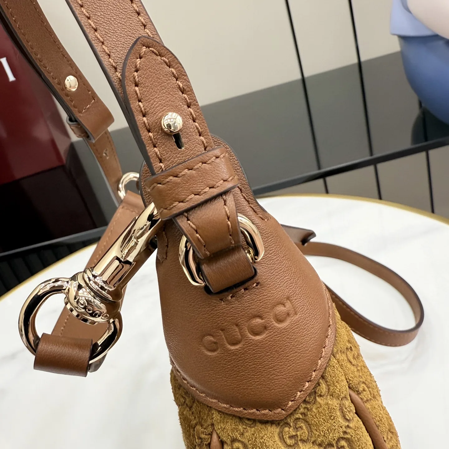 Gucci Suede Leather Crossbody Bag product photo from LabelPicks