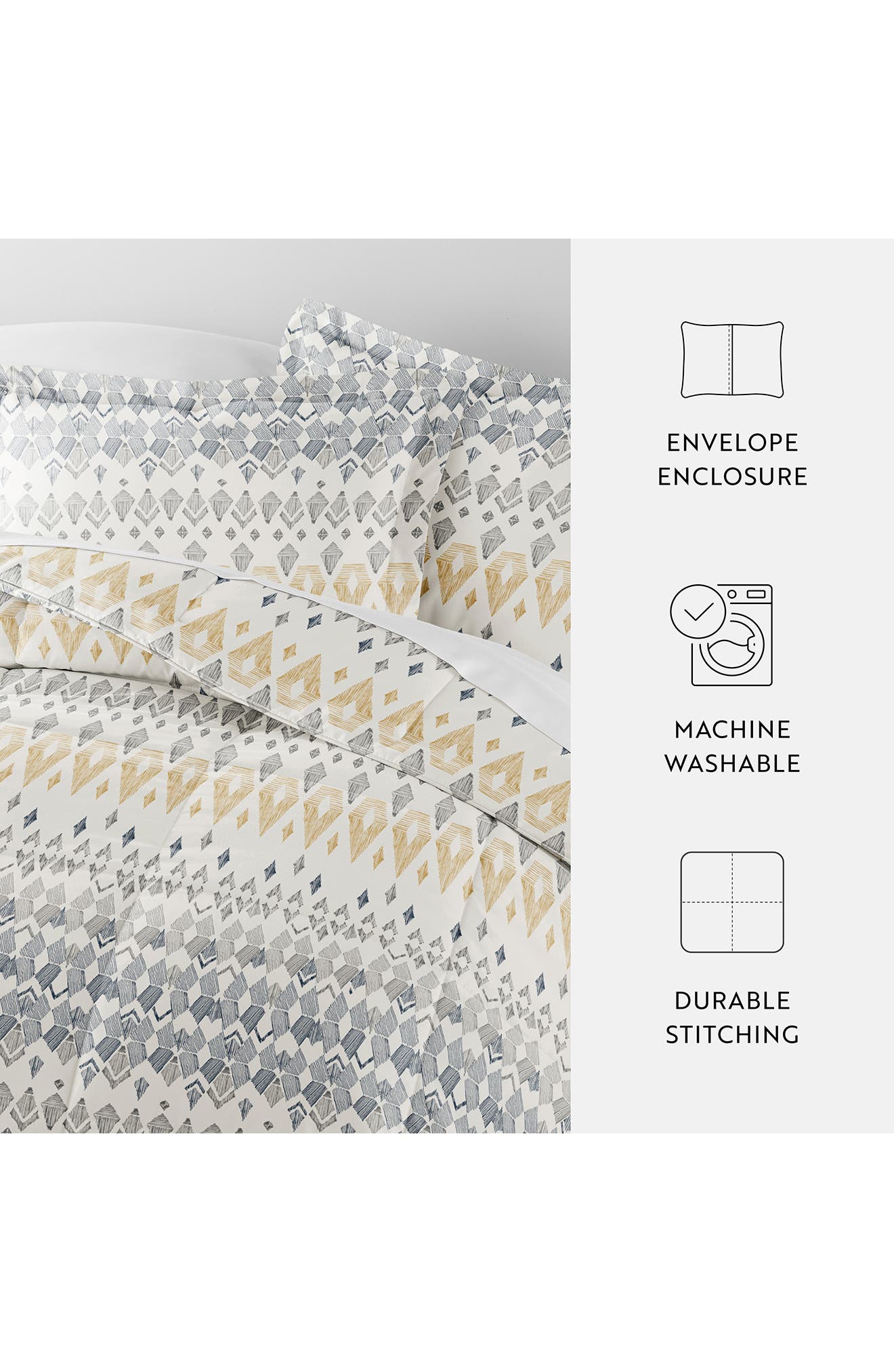 HOMESPUN Geo Print 3-Piece Comforter Set
