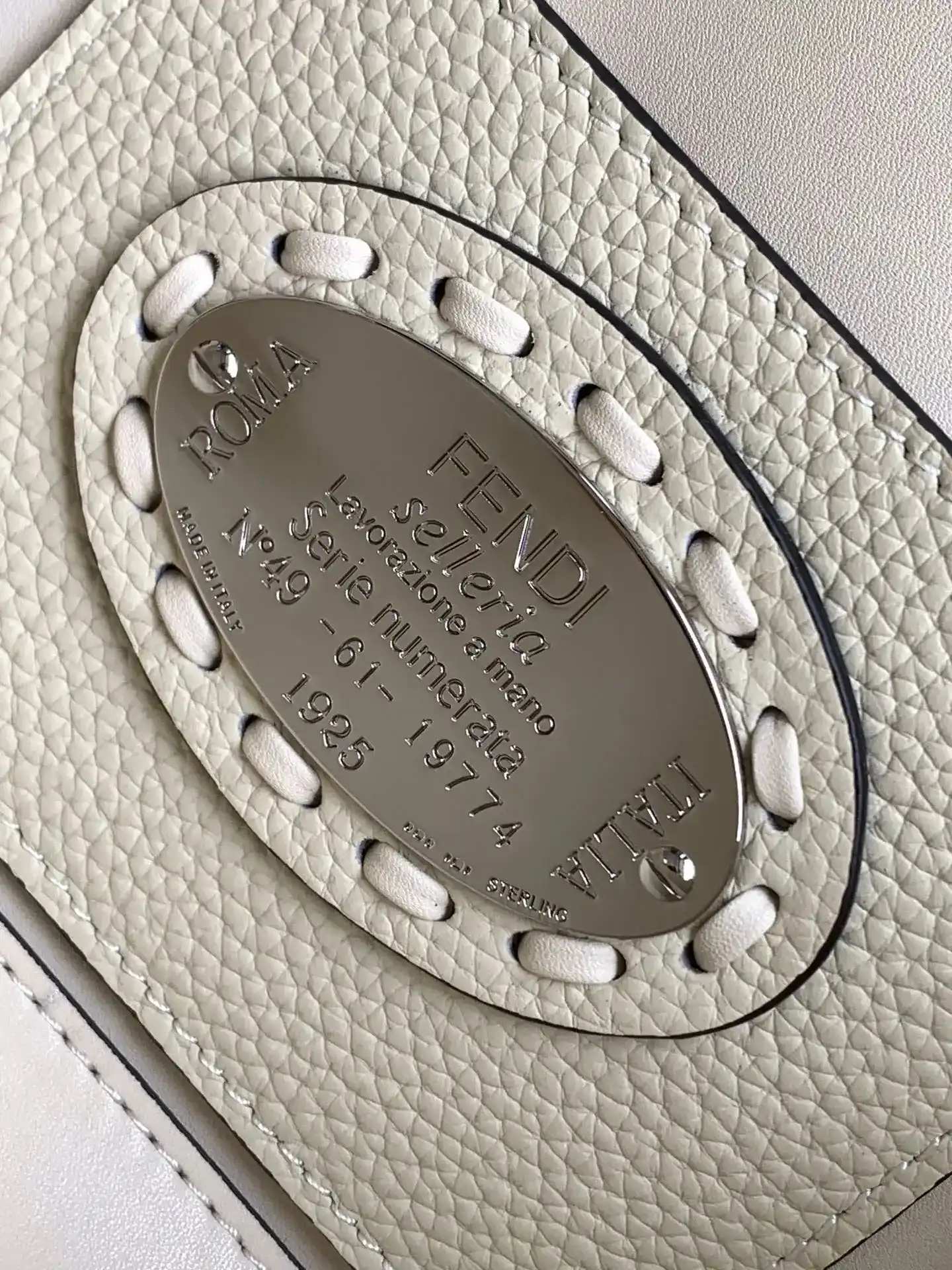 Fendi Baguette White Grained Leather Shoulder Bag product photo from LabelPicks