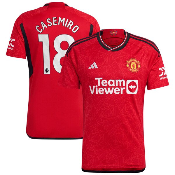 Casemiro Manchester United adidas 2023/24 Home Replica Player Jersey - Red/Green
