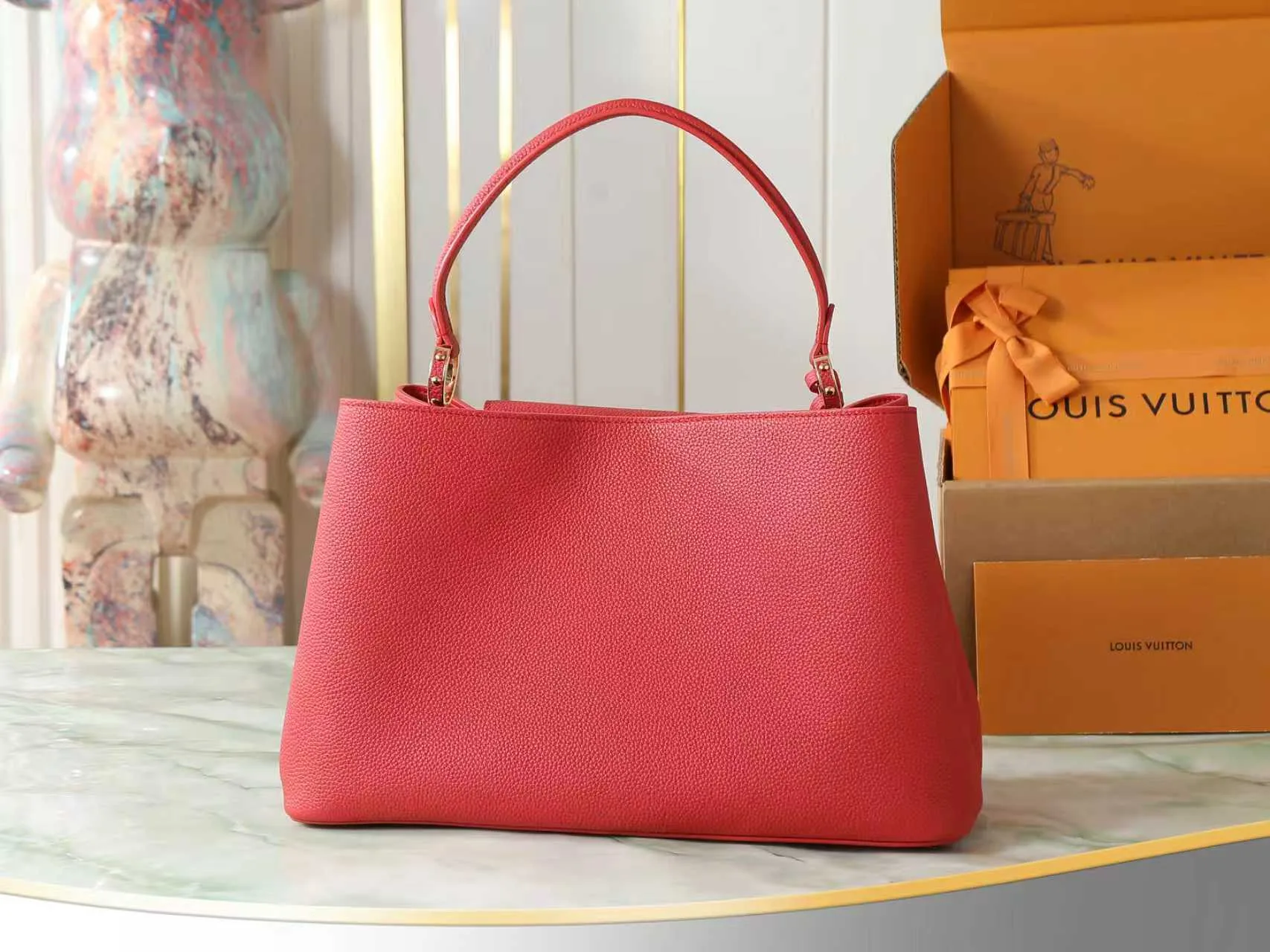 Louis Vuitton Red Capucines Calfskin Top Handle Bag product photo from LabelPicks