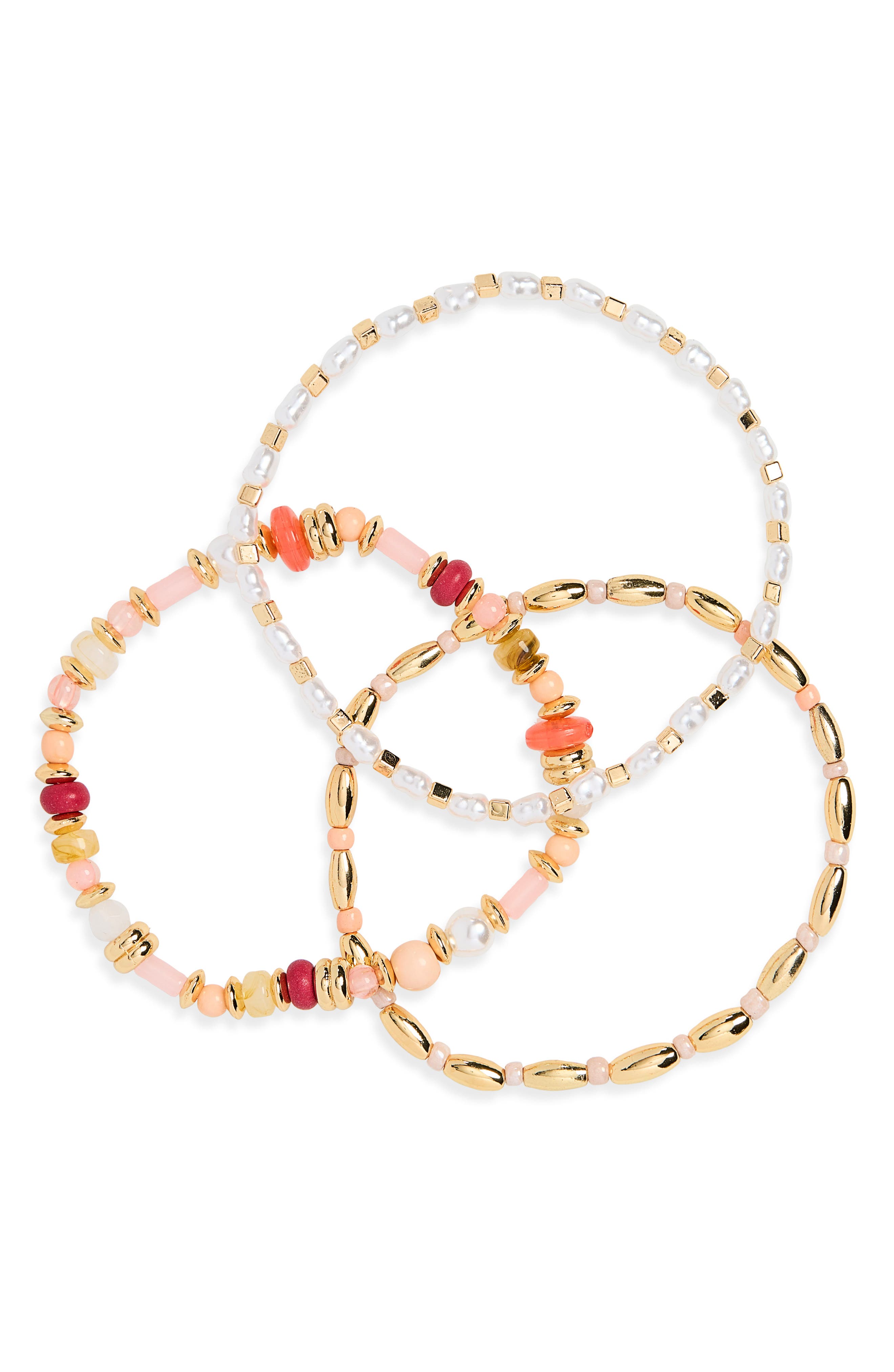 NORDSTROM RACK Set of 3 Stretchy Beaded Bracelets