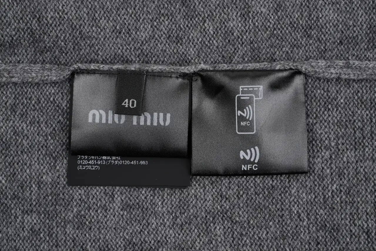 Miu Miu Grey Layered Effect V Neck Sweater product photo from LabelPicks