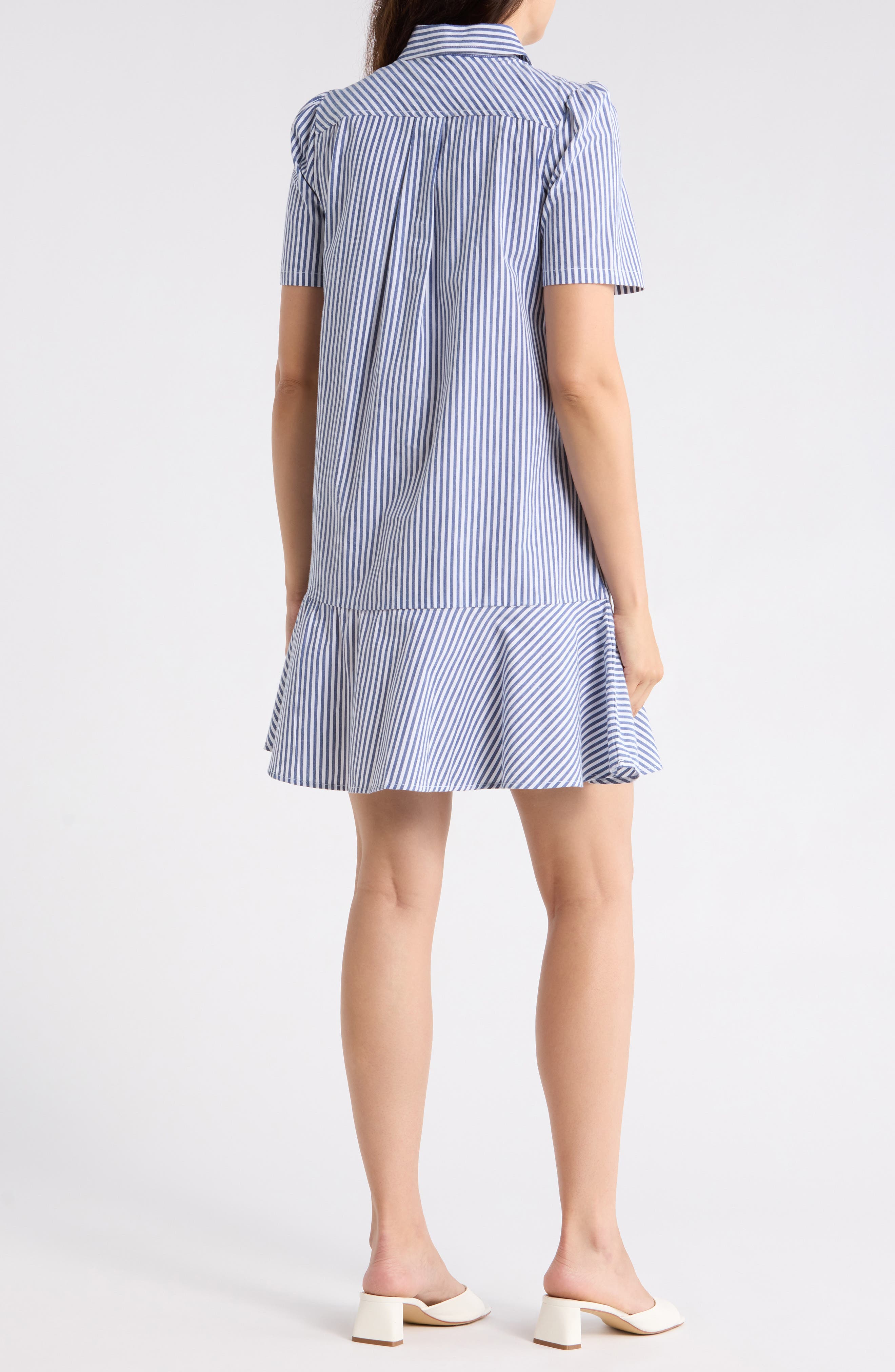 Tommy Hilfiger Ruffle Hem Cotton Shirtdress