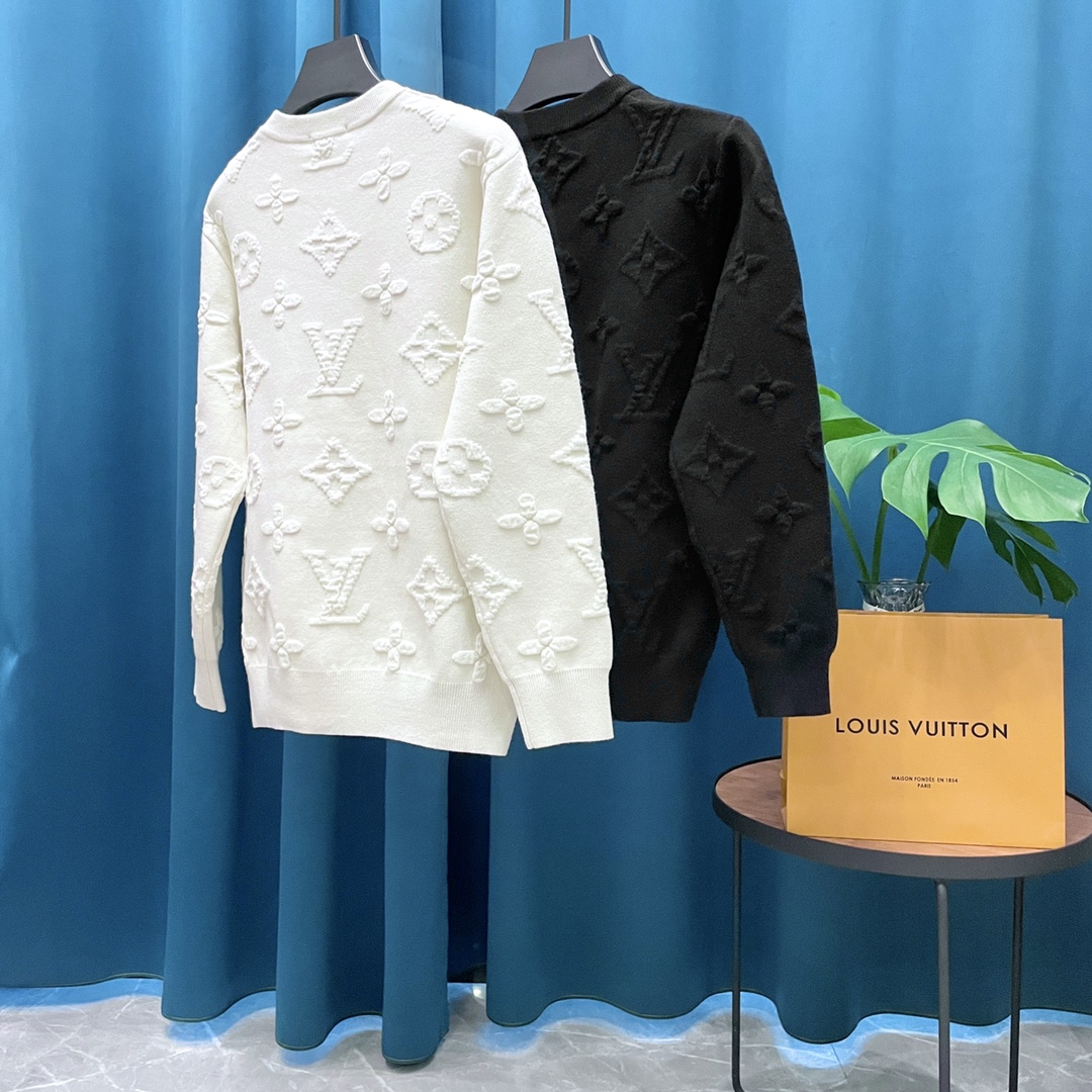 Jacquard Long Sleeve Wool Knitted Sweater