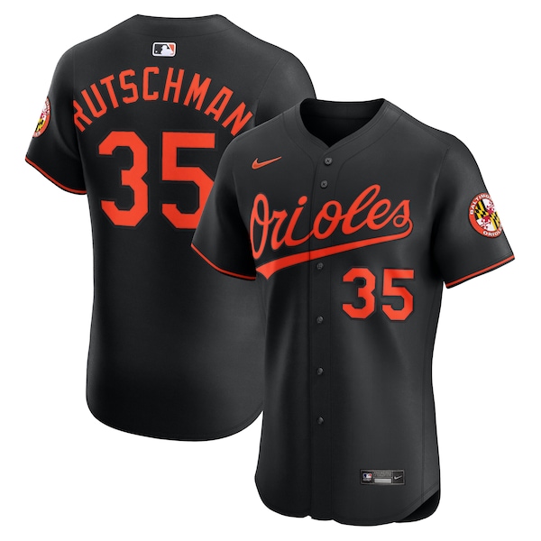 Adley Rutschman Baltimore Orioles Nike Alternate Elite Jersey - Black/White/Orange