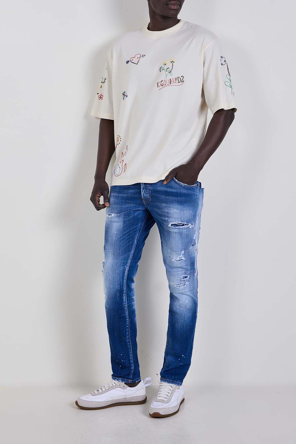 DSQUARED2 חולצת טי בגזרת אוברסייז