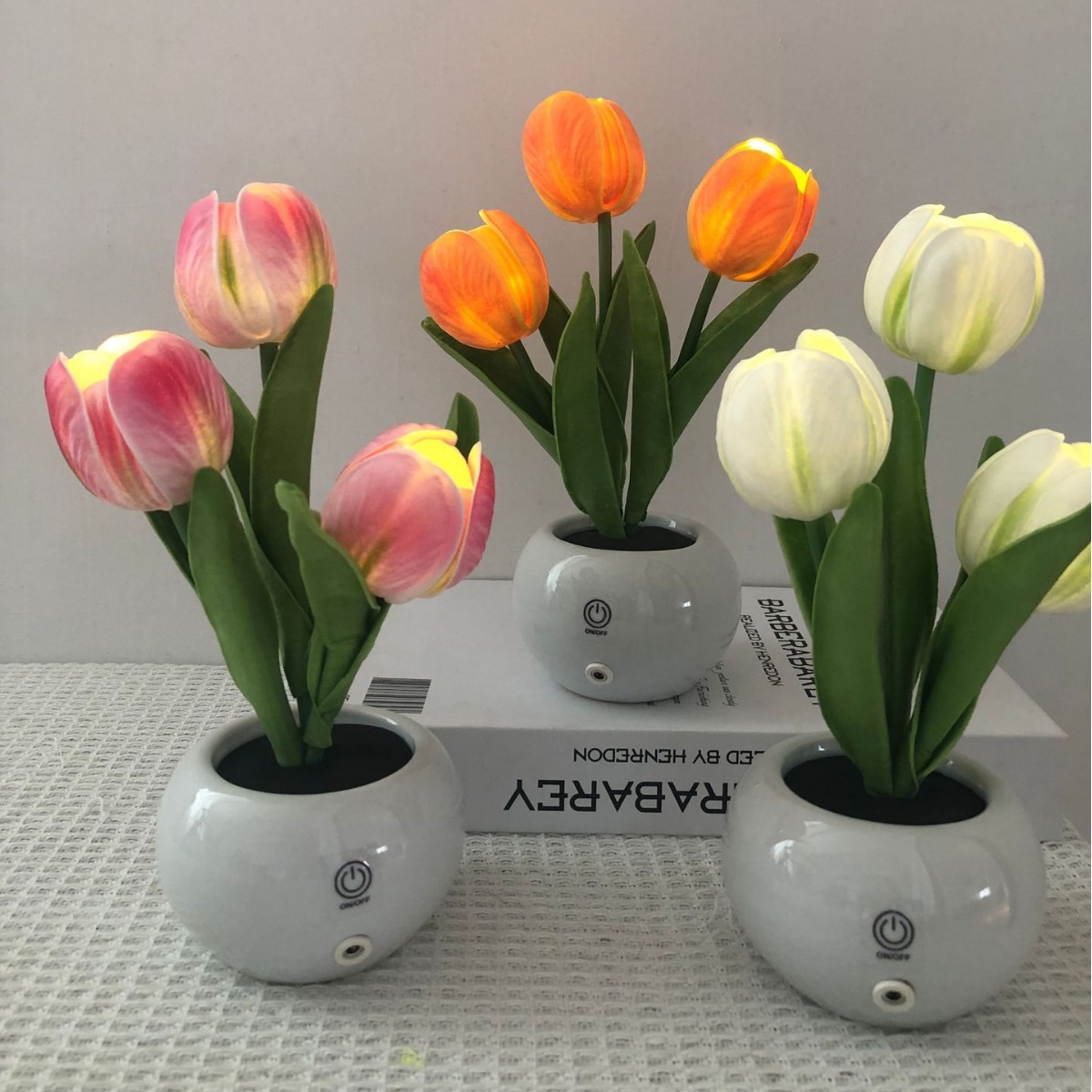 led Tulip night light indoor simulation bouquet atmosphere light charging bedside warm night light Wholesale