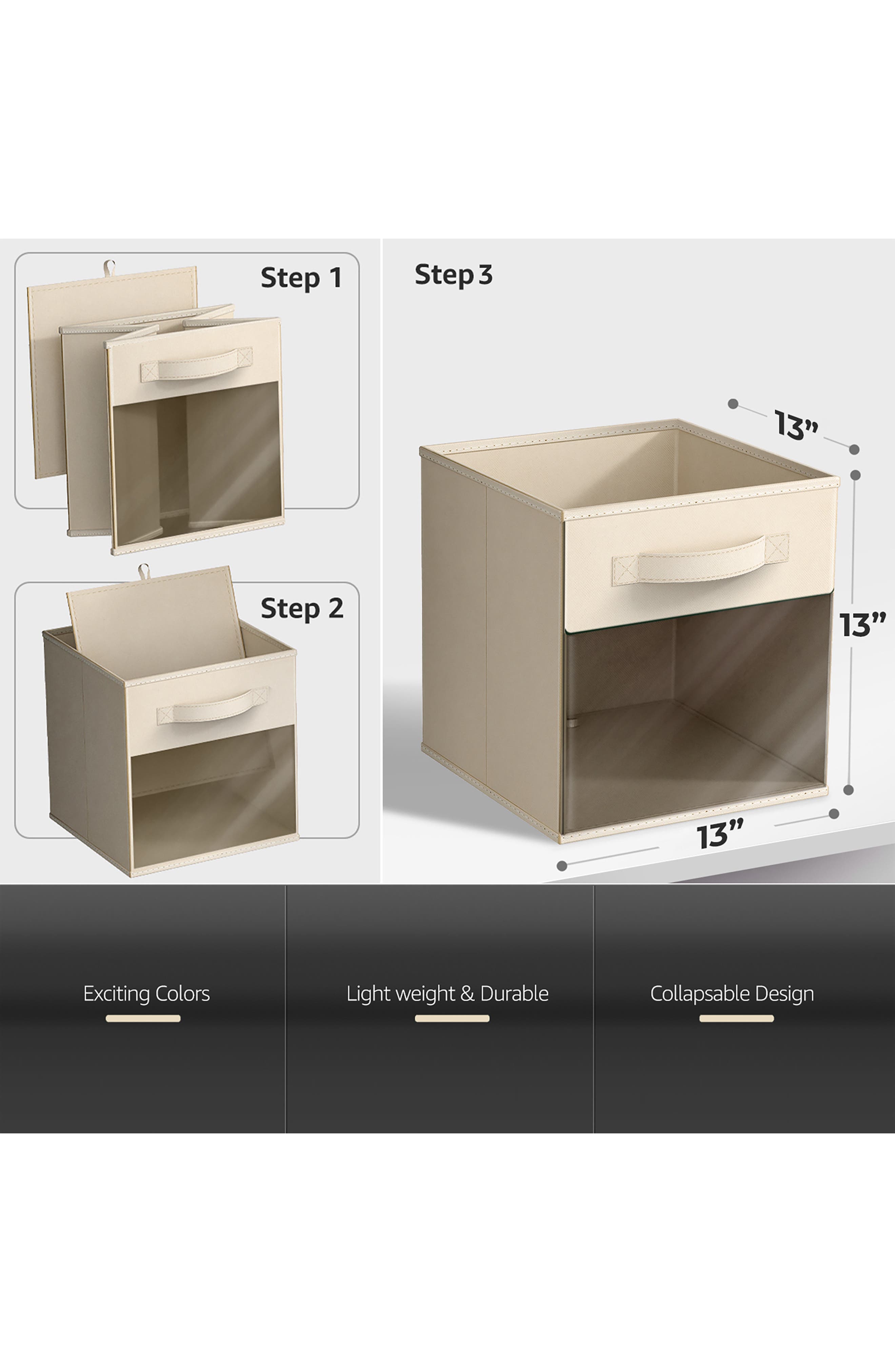 SORBUS 6-Pack Collapsible Window Storage Cubes