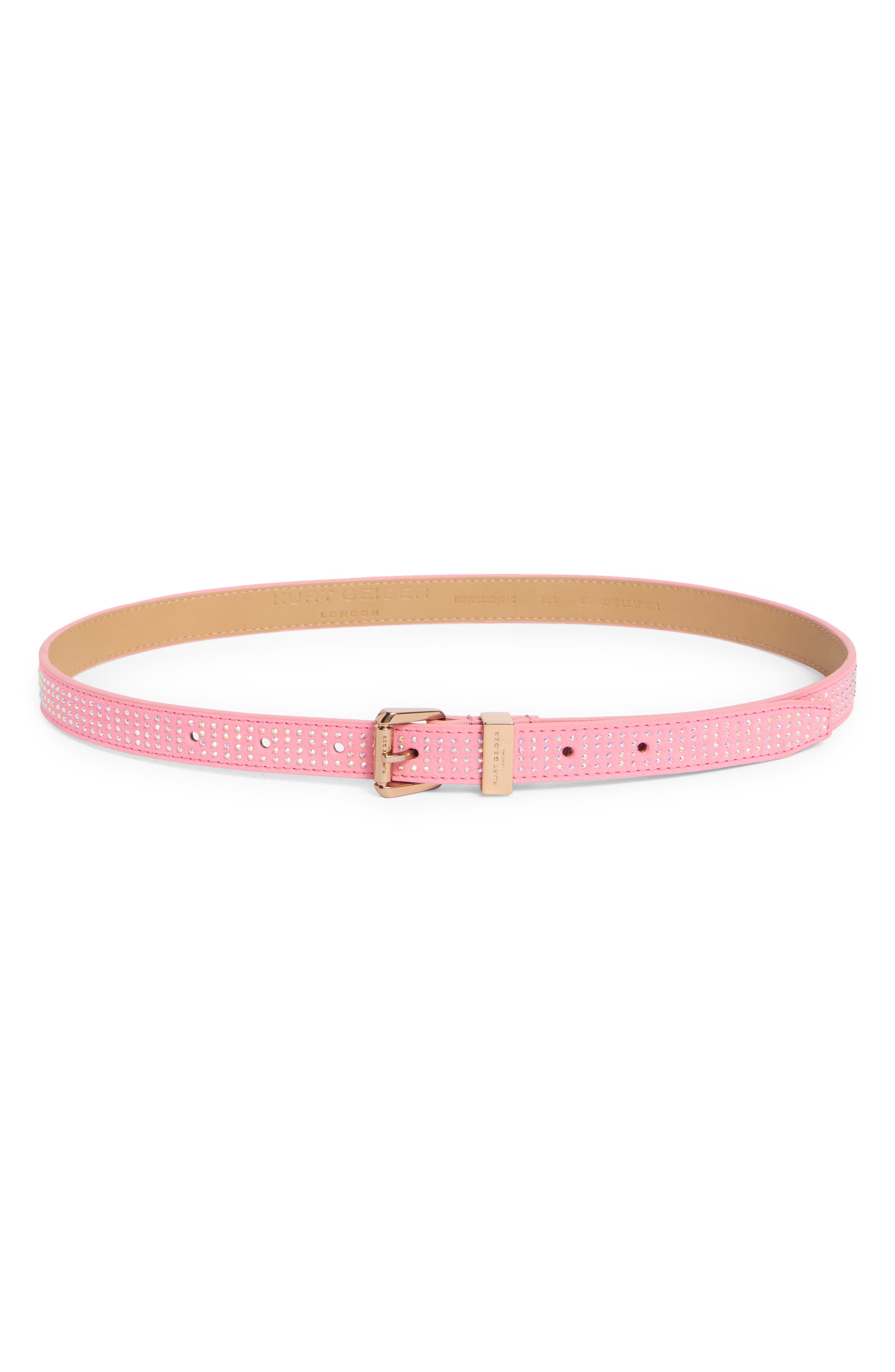 Kurt Geiger London Hotfix Rhinestone Embellished Leather Belt