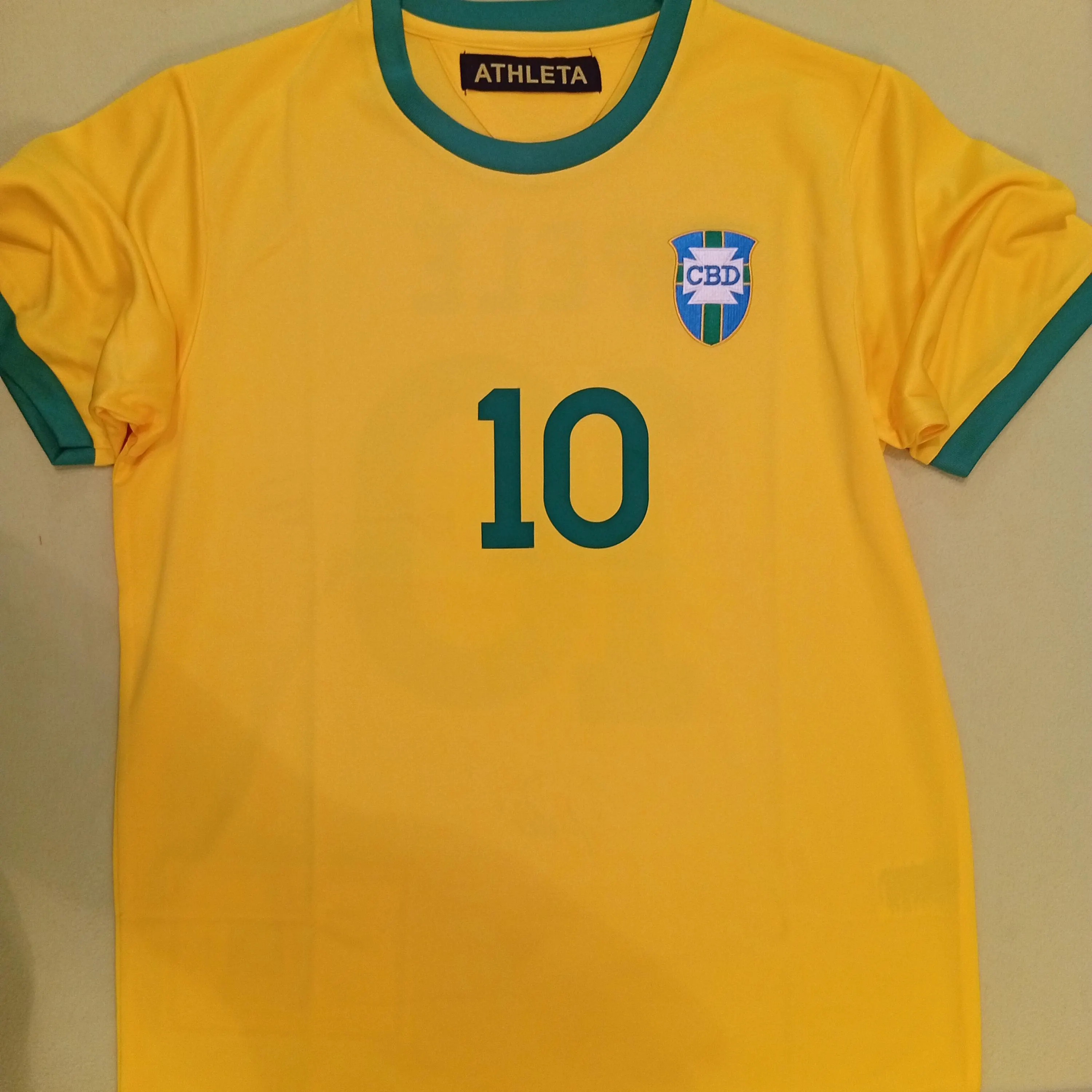 Pele Original Autographed Brazil Football Shirt #10 with COA