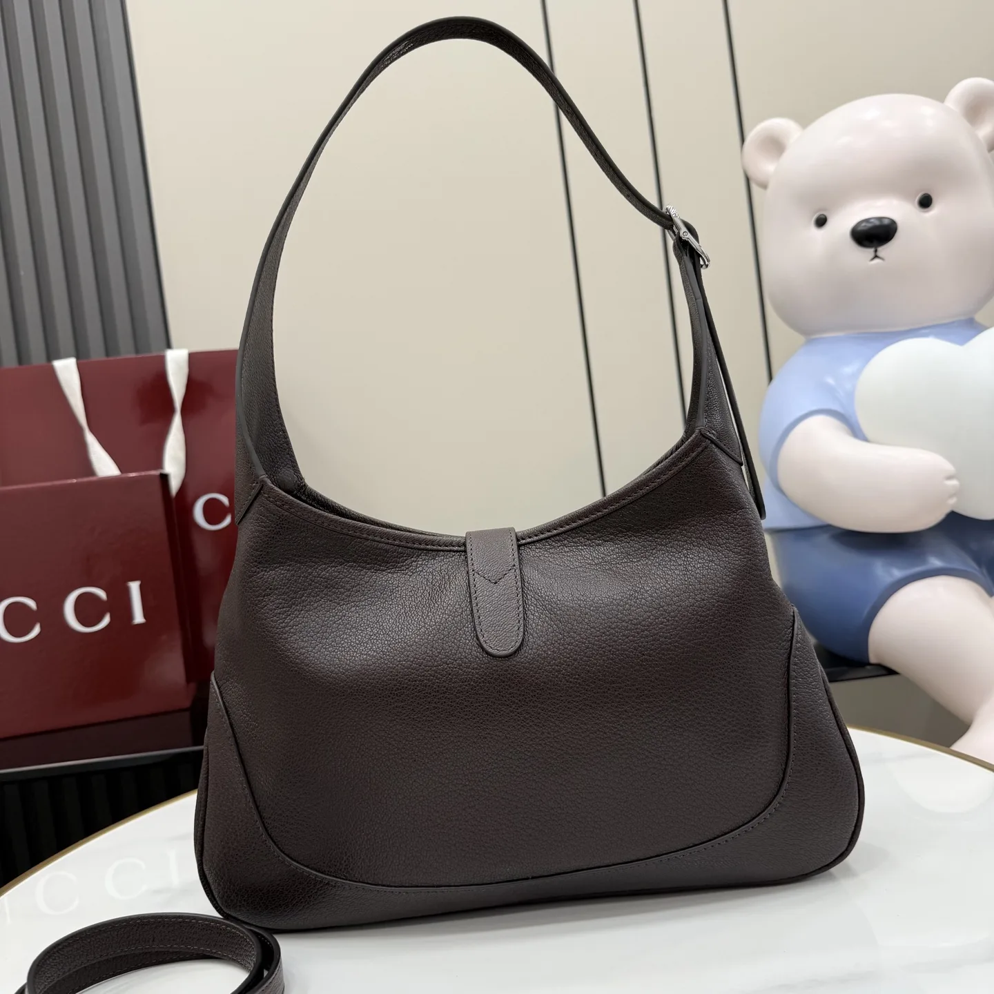 Gucci Brown Jackie Grained Leather Shoulder Bag product photo from LabelPicks