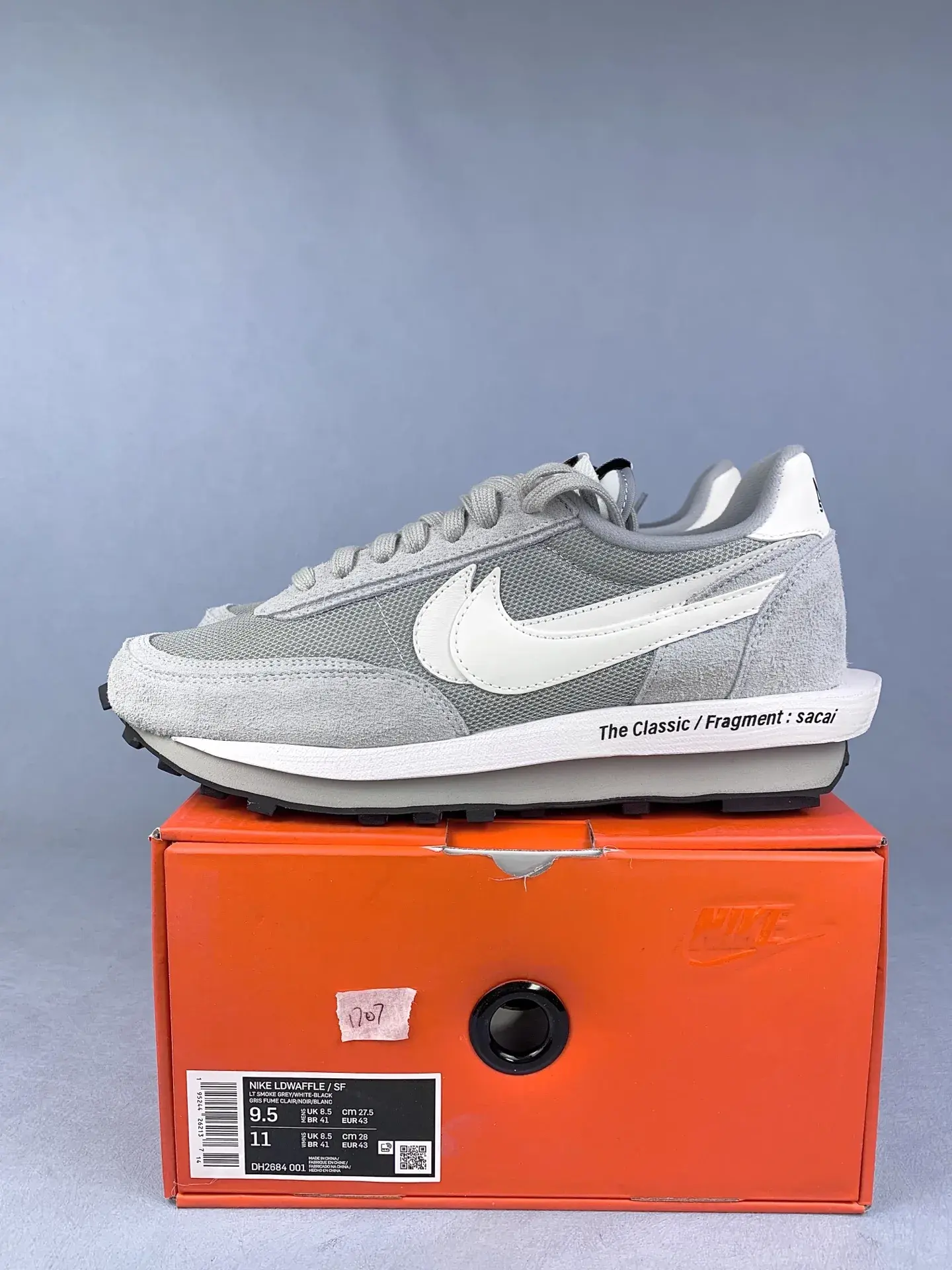 Fragment Design x sacai x Nike LDWaffle “Light Smoke Grey” - Light Smoke Grey/White/Black product photo from LabelPicks